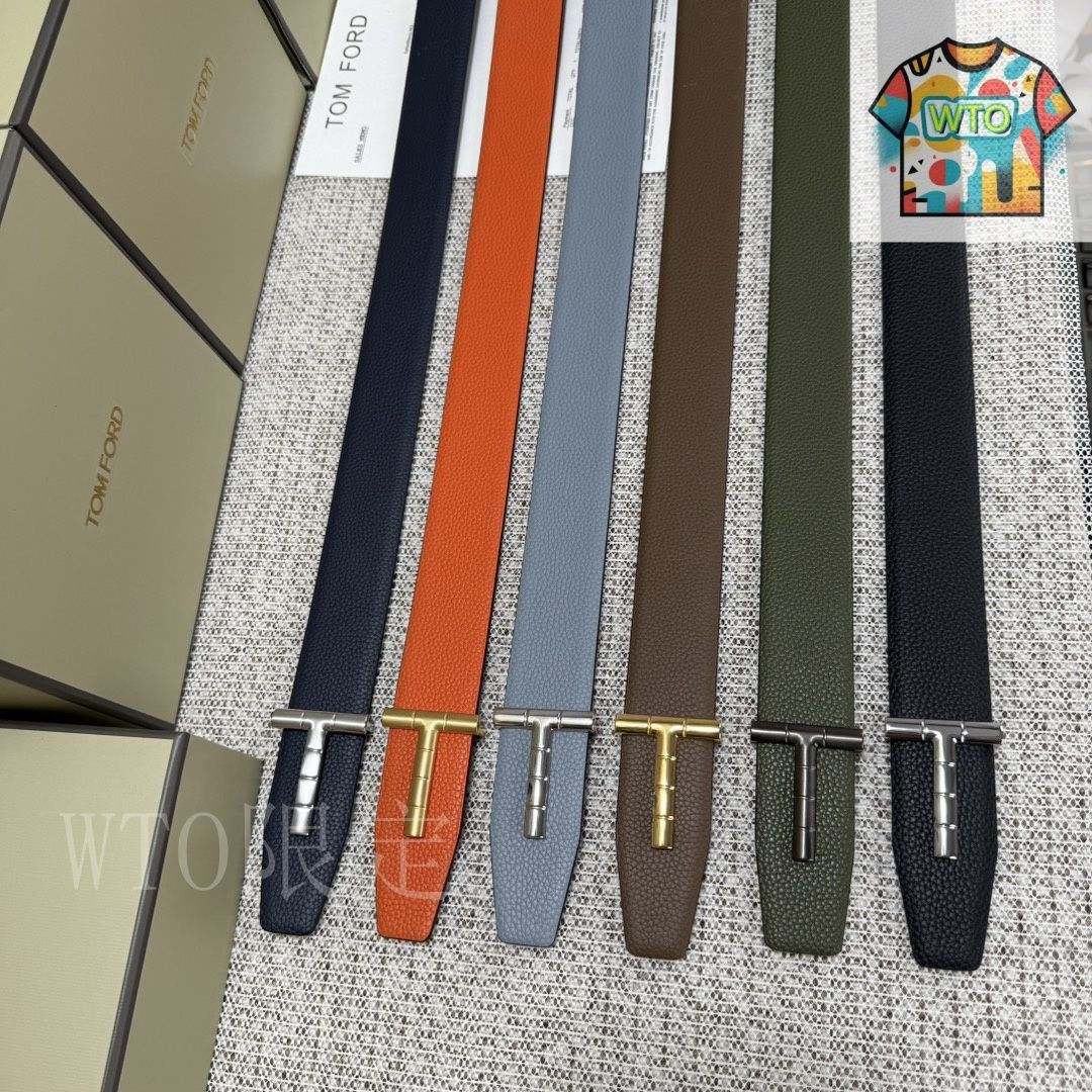 今日 Tom Ford Double-Side Leather Belt エレガントデザイン