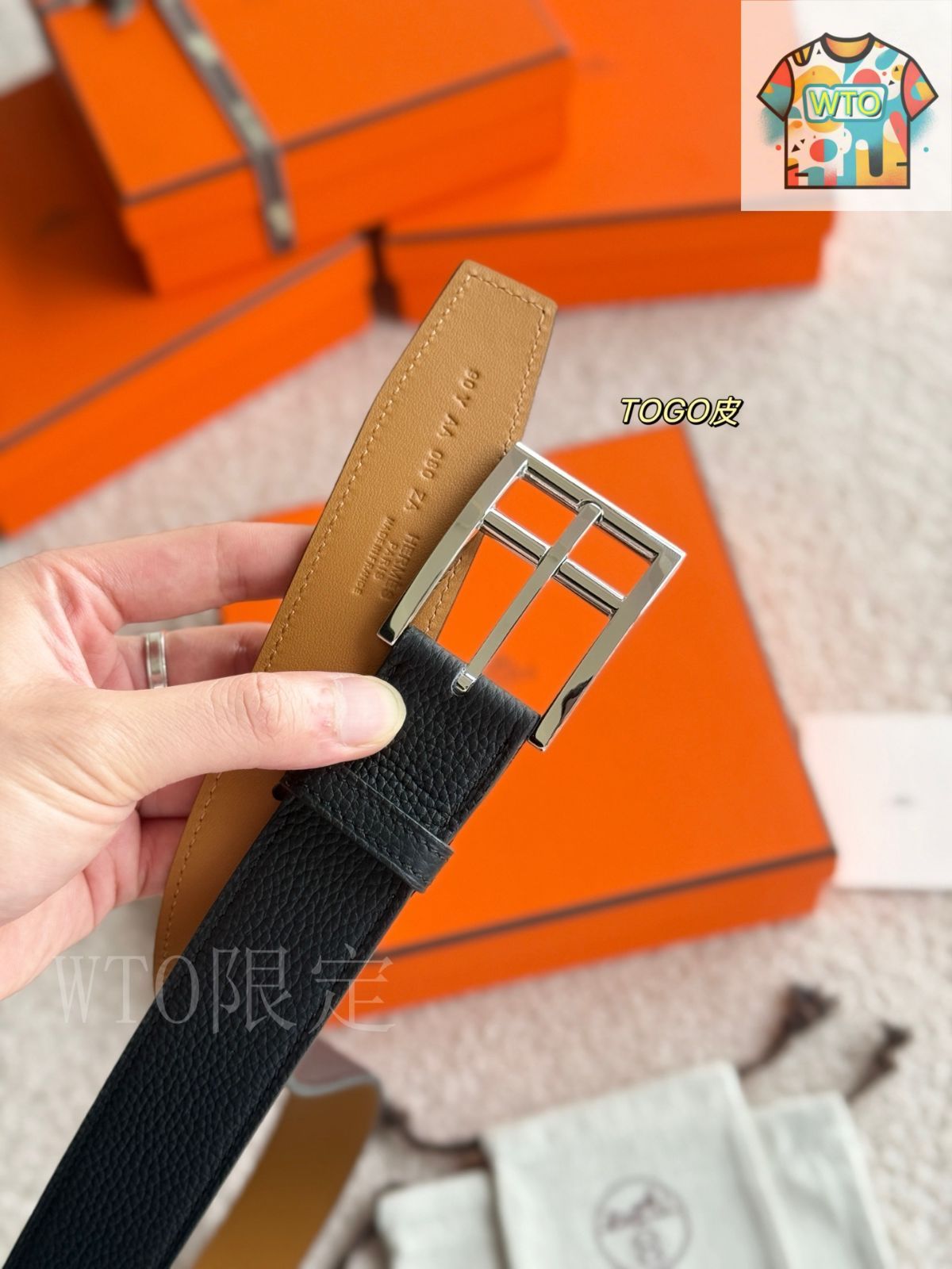 品質保証、最安値に挑戦！ 今日 ROMAIN 35mm Leather Belt レザーベルト-1