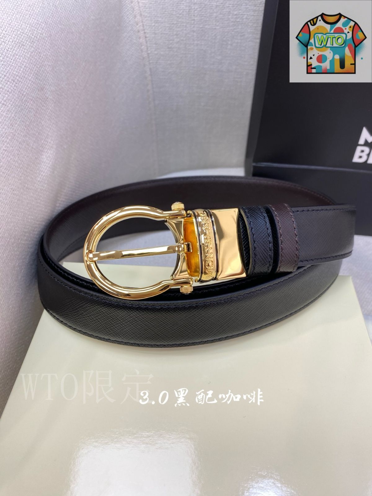 WTO通販 Montblanc Leather Belt ビジネス - カジュアル-WTO輸入-ZRQ91