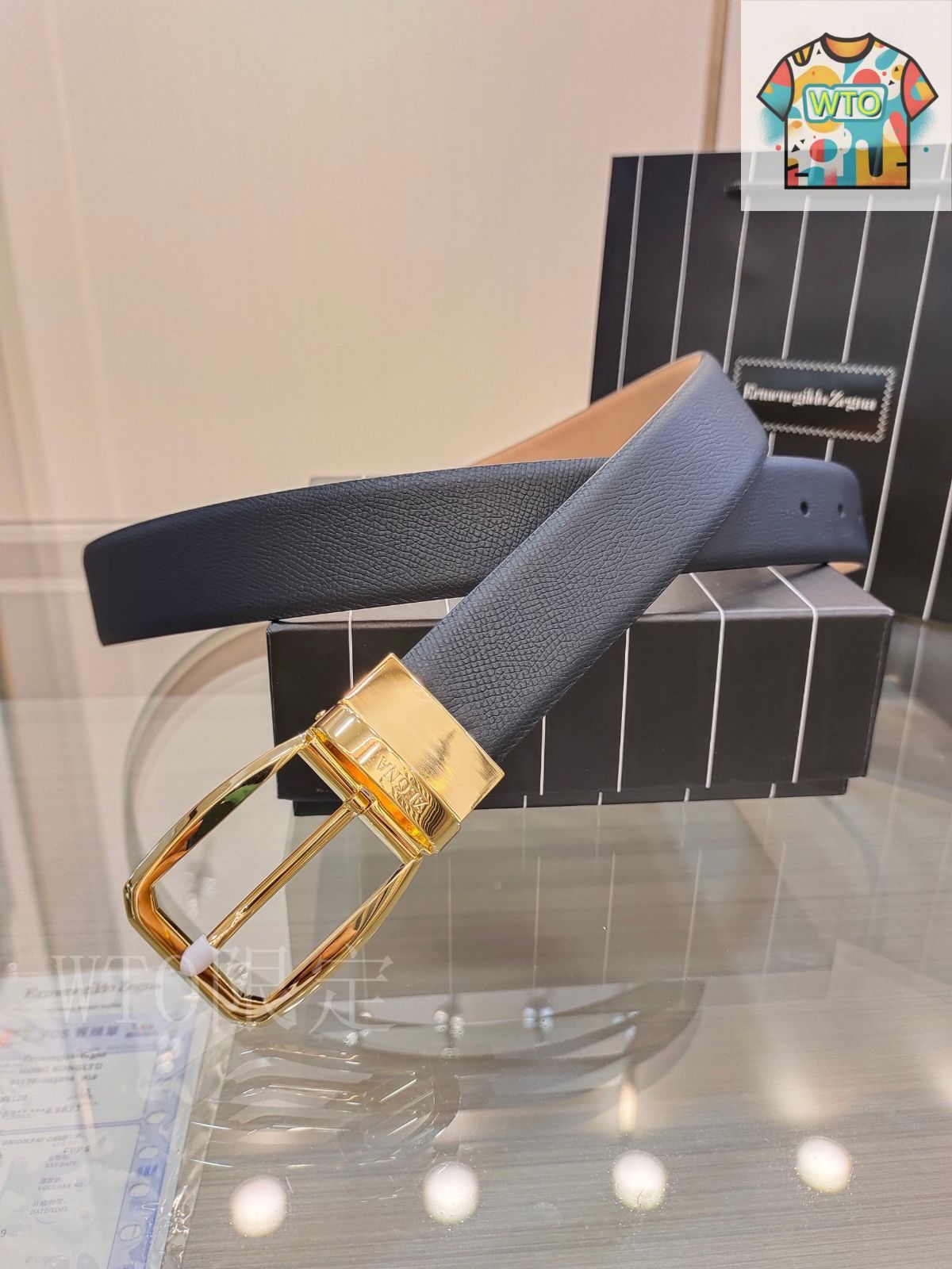 今日 Zegna デュアルレザー メンズベルト