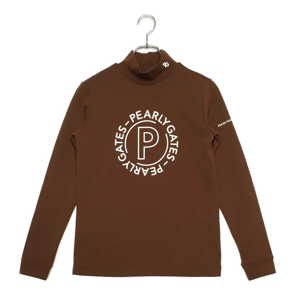 レディース パーリーゲイツ PEARLY GATES 長袖シャツ 1 M 茶色 ブラウン モックネック ハイネック