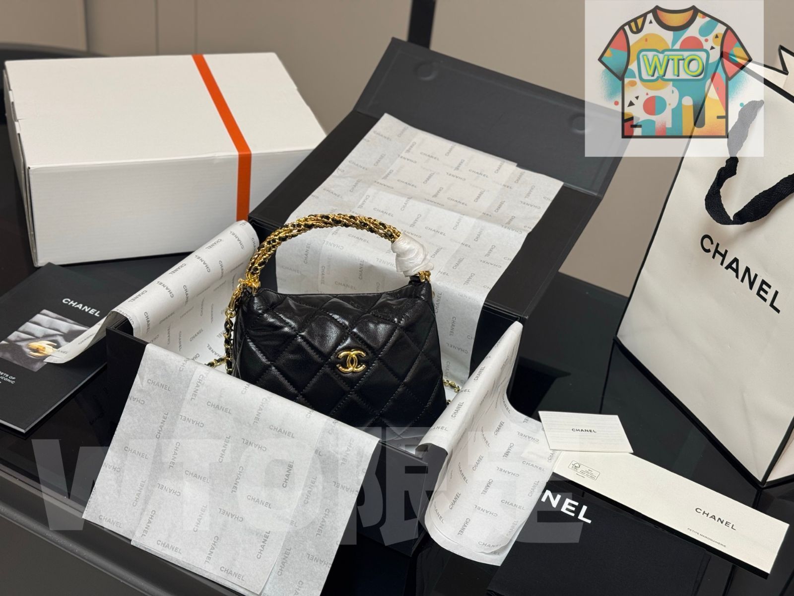 シャネル ランチボックス ホボバッグ サイズ 18×12cm