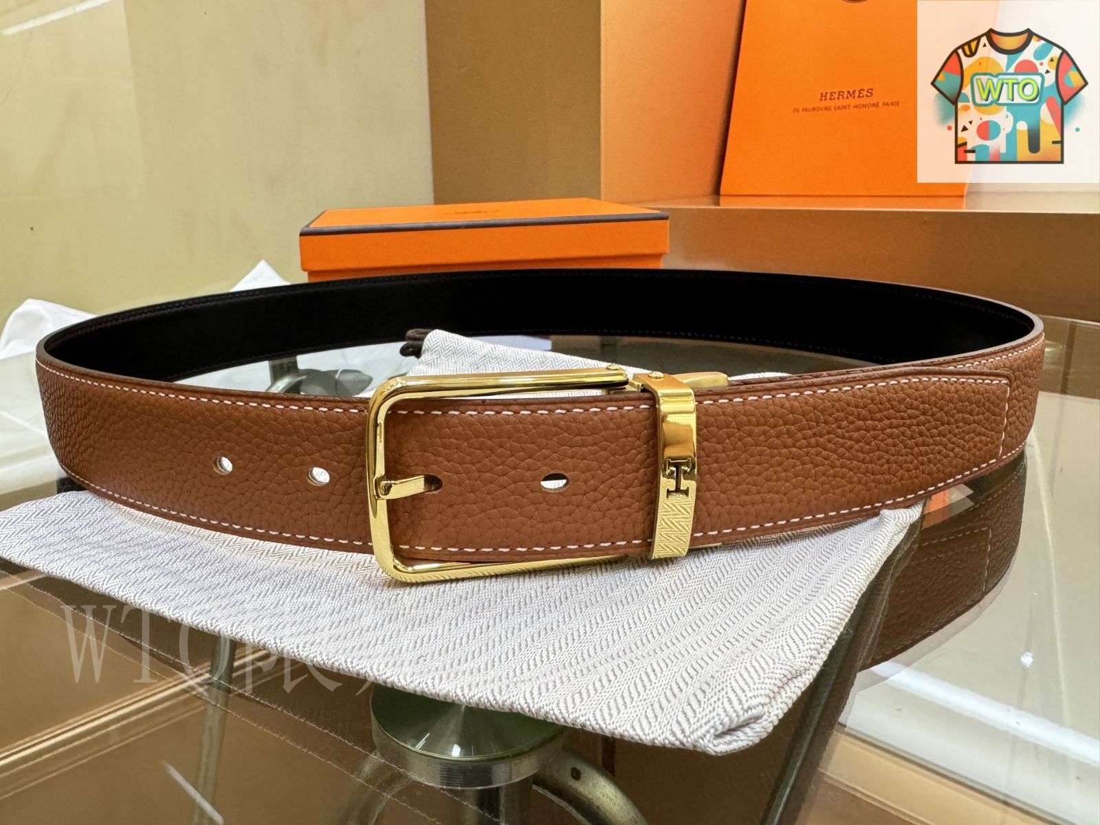 今日 HERM S Leather Belt シグネチャーデザイン
