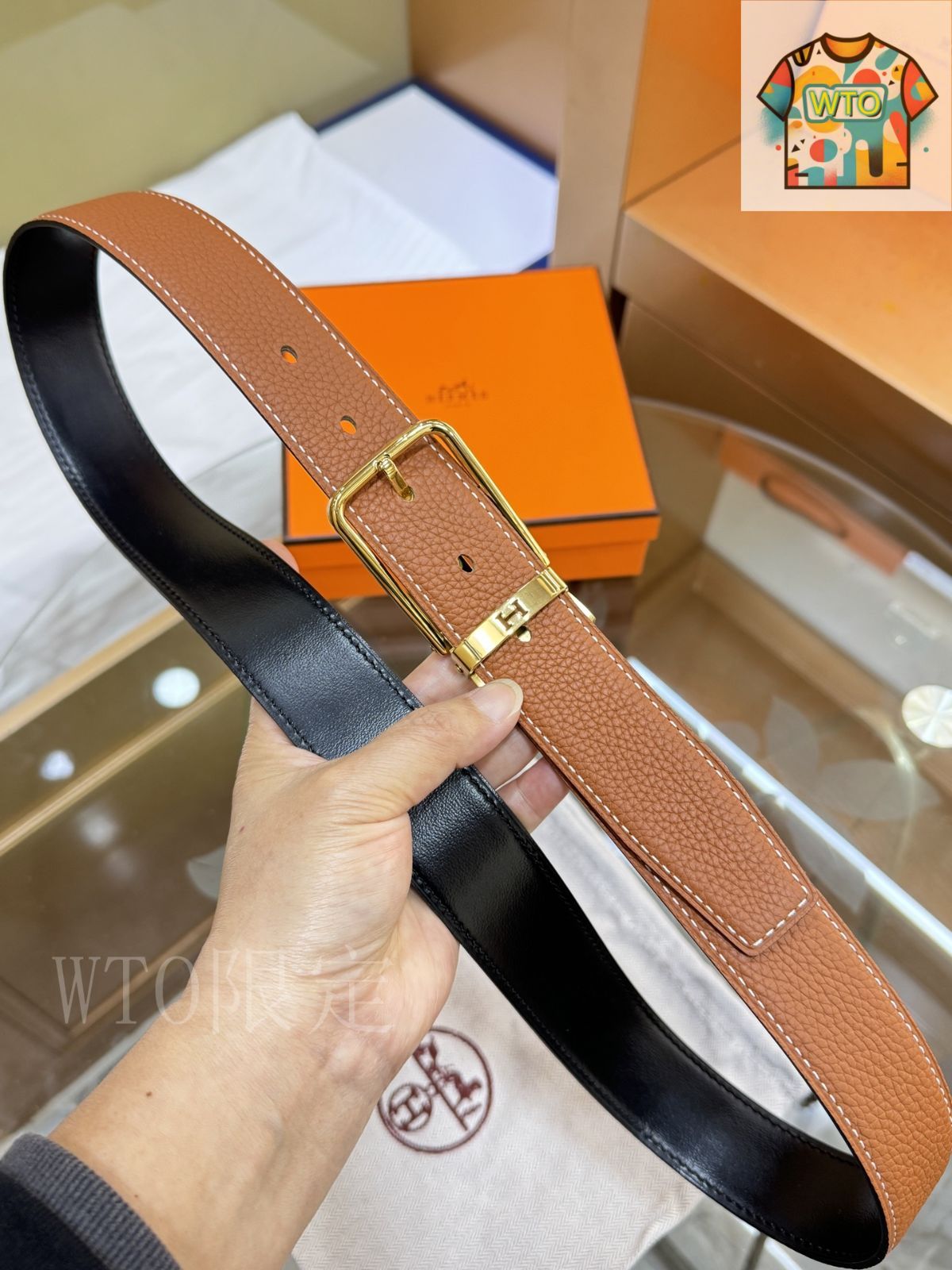 今日 HERM S Leather Belt シグネチャーデザイン