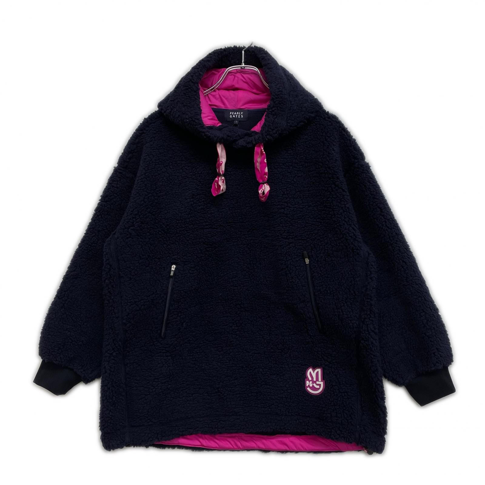 レディース パーリーゲイツ PEARLY GATES パーカー 1 M ネイビー 紺 ボア プルオーバー