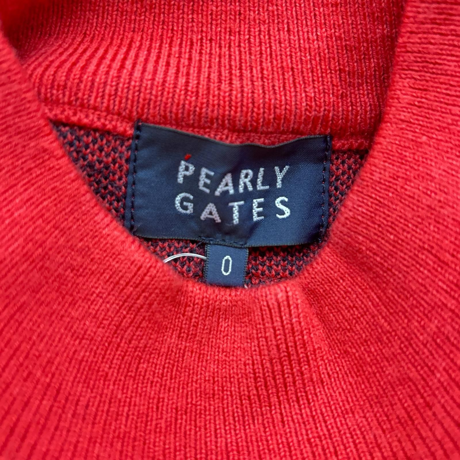  レディース パーリーゲイツ PEARLY GATES ワンピース 0 S 赤×紺 ニット 長袖 チェック ワンピース レディースウェア