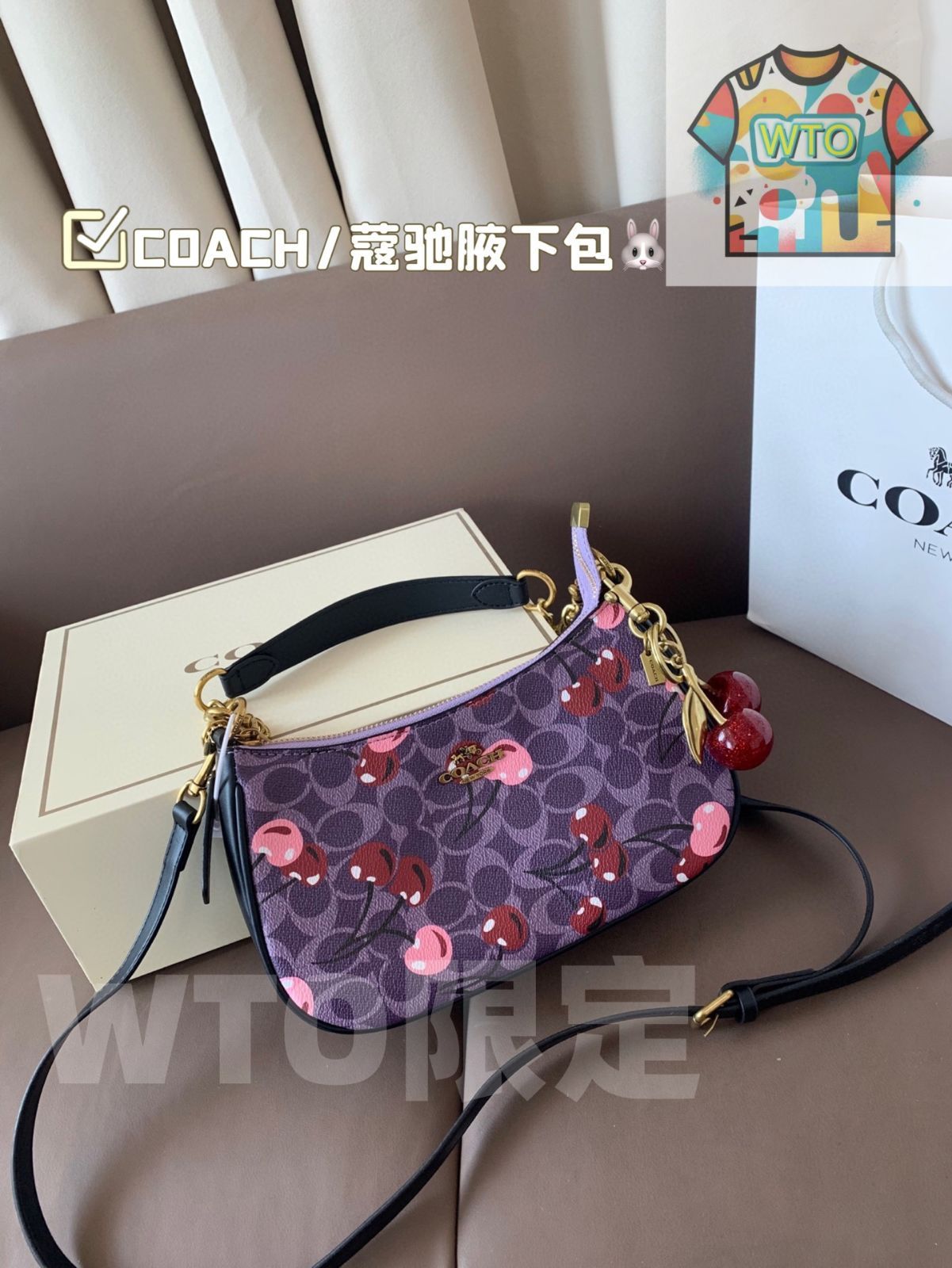 COACH コーチ アンダーアーバッグ ハングル付き 折りたたみボックス付き