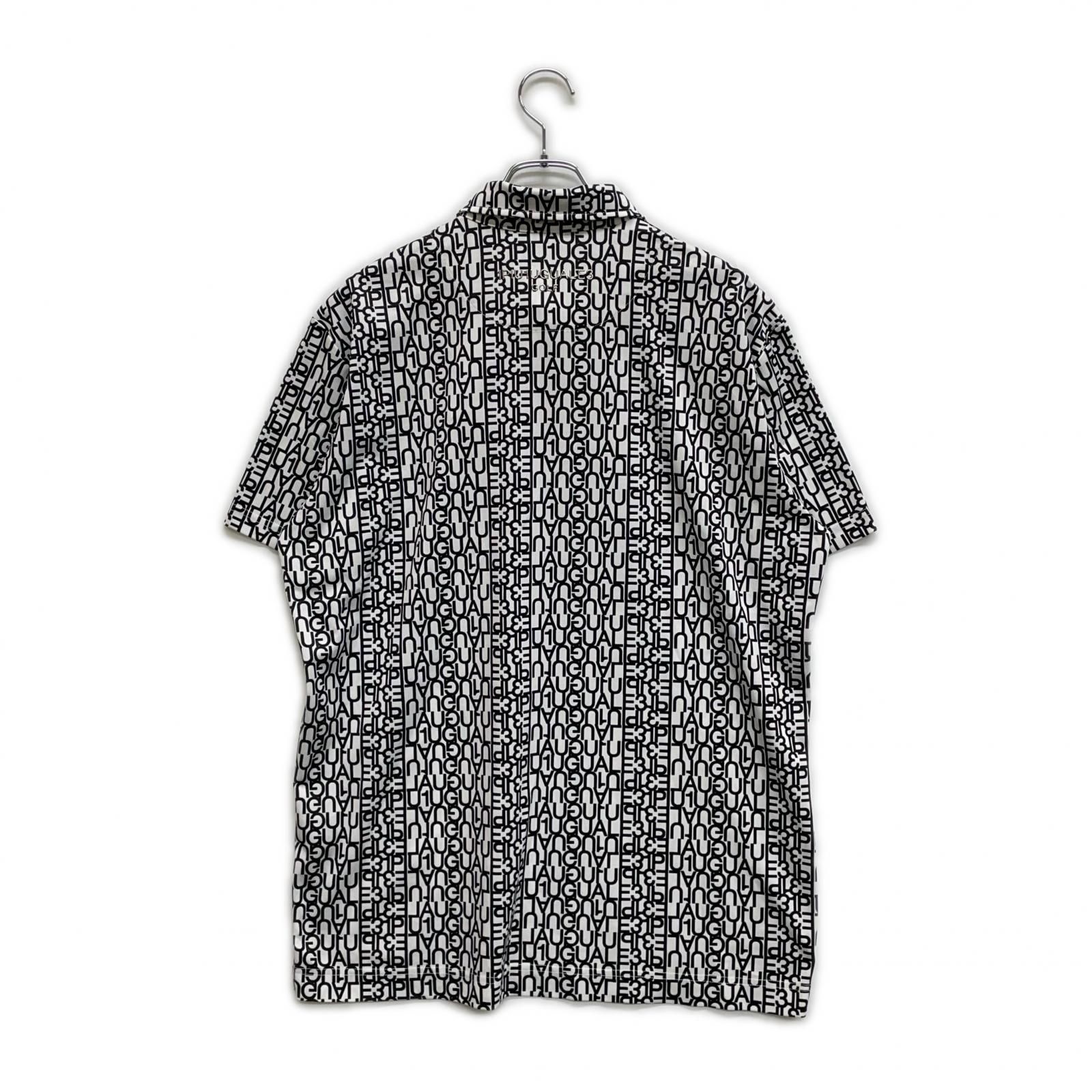 メンズ ウノピュウノウグァーレトレ 1 piu uguale 3 半袖ポロシャツ 6 LL 白×黒 ホワイト