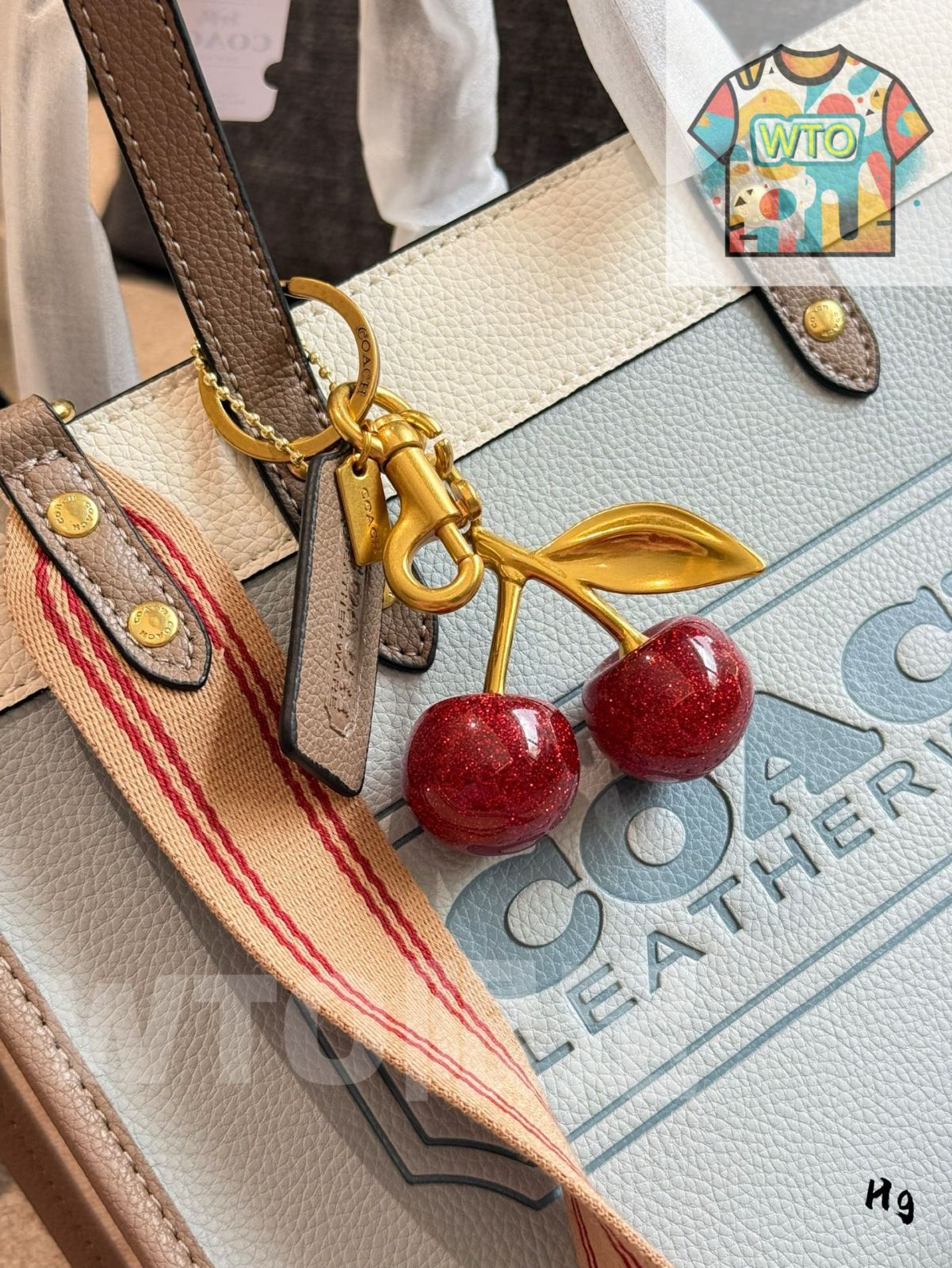 チェリーキーホルダー付き