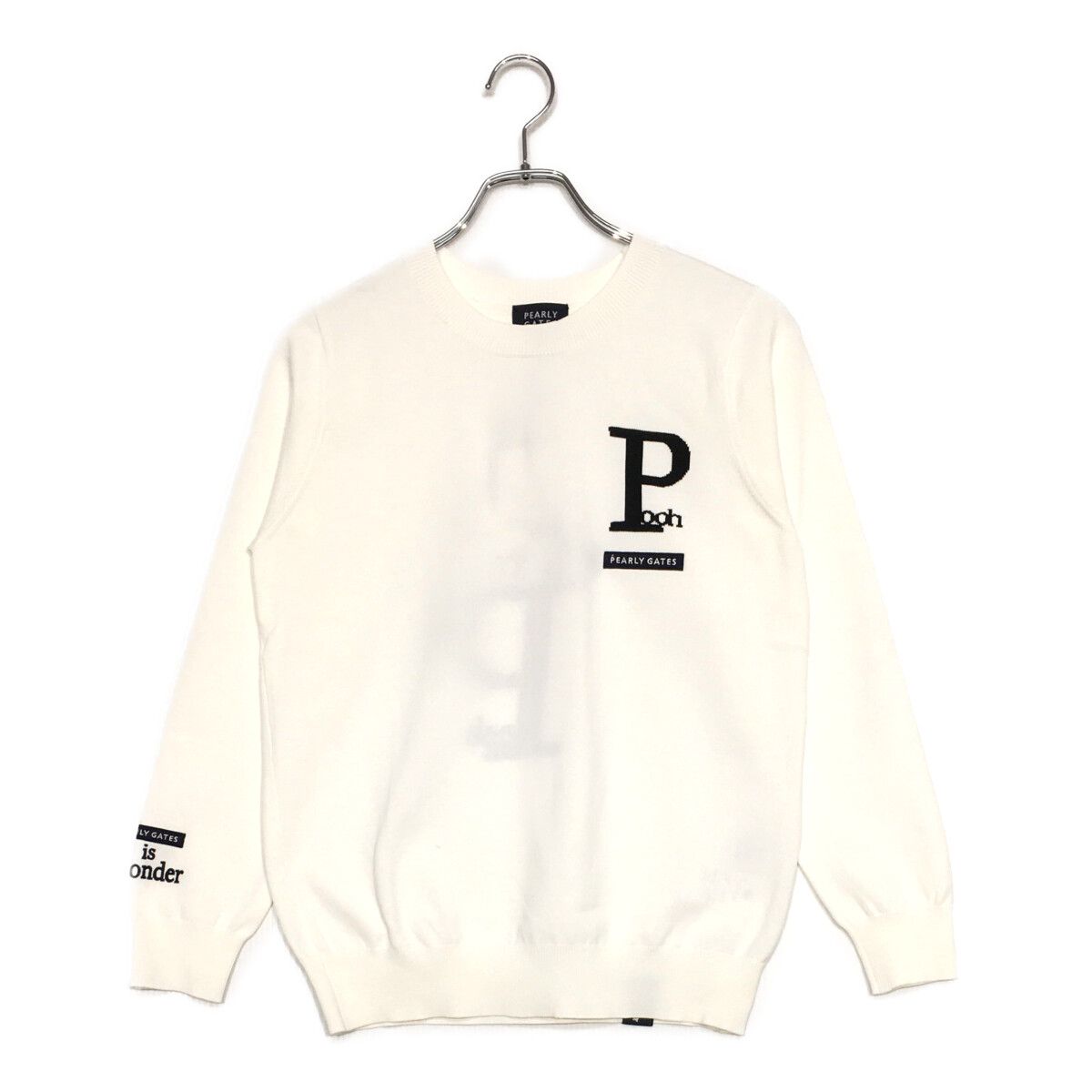 レディース パーリーゲイツ PEARLY GATES セーター 1 M 白 ホワイト 長袖 クルーネック プーさん