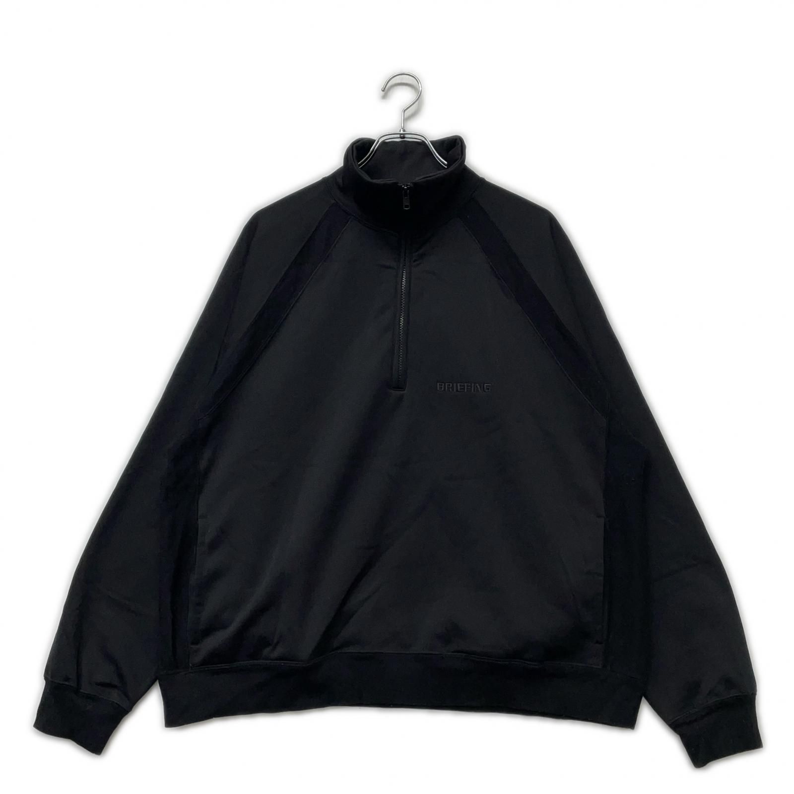 メンズ ブリーフィング BRIEFING スウェット M 黒 ブラック ハーフジップ フリース裏地