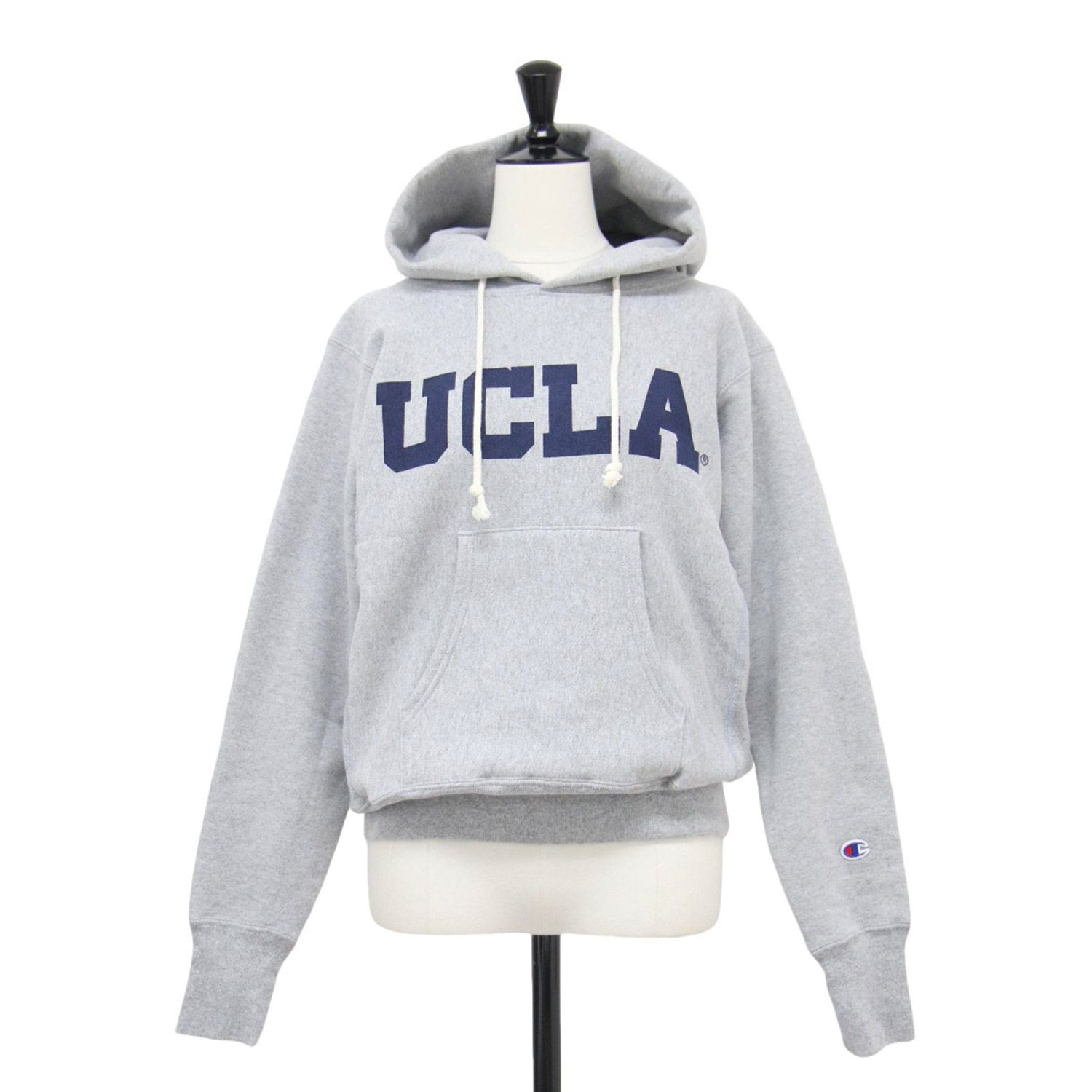 Champion チャンピオン UCLA パーカー グレー サイズ S 20秋冬 ロゴ プリント フーデッド スウェットパーカー プルオーバー 赤単タグ コットン 裏起毛 トップス フーディー コラボ レディース