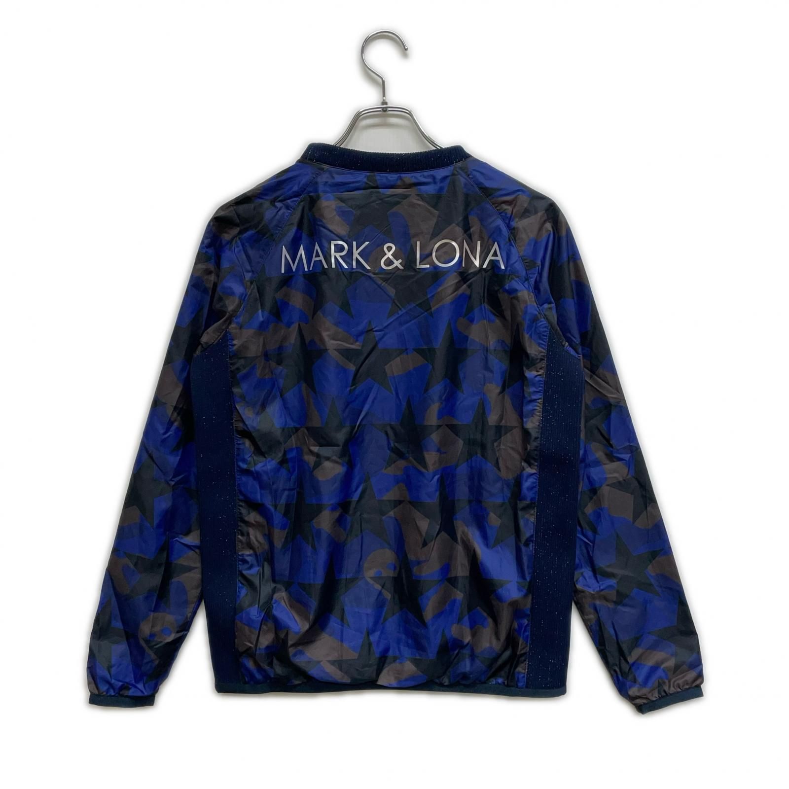 レディース マークアンドロナ MARK-LONA スニードジャック M 紺系 ネイビー 長袖 Vネック 星柄 メッシュ裏地