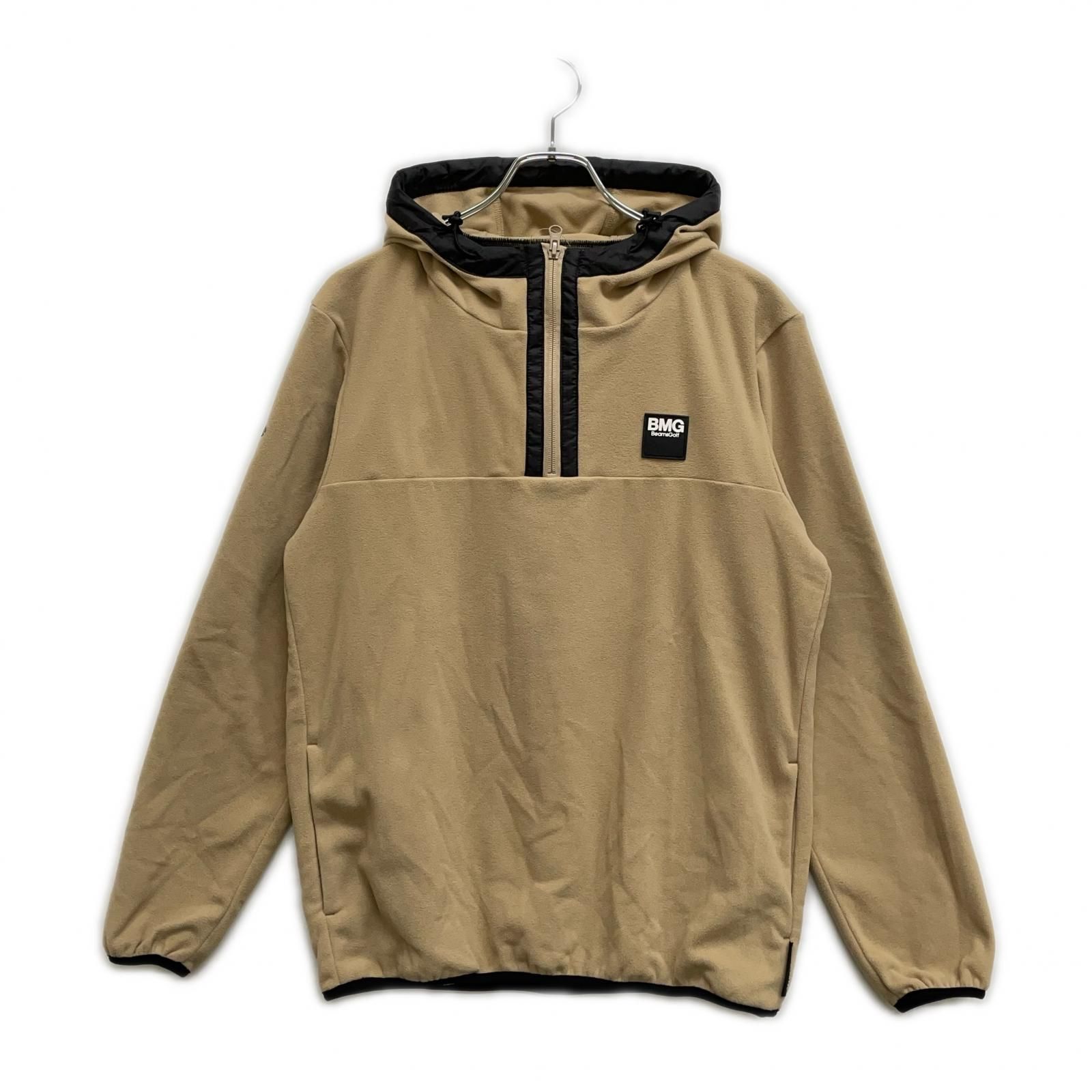 メンズ ビームスゴルフ BEAMSGOLF ハーフジップアウター S ベージュ フリース ネックウォーマー