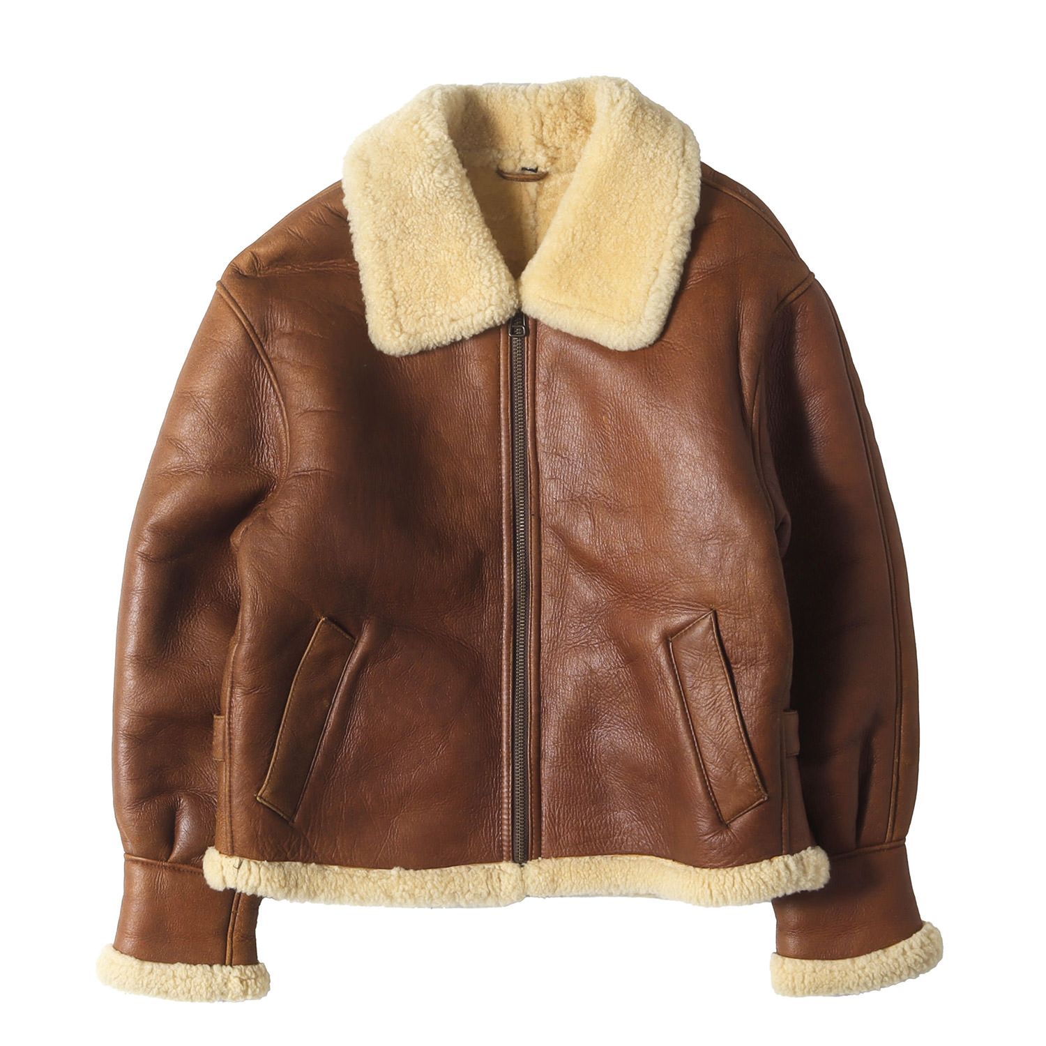 90s - 00s ヴィンテージ古着 ジャケット ブラウン サイズ 90s シープムートン B-3 ボンバージャケット mia coma 90年代 アウター ブルゾン 上着 メンズ