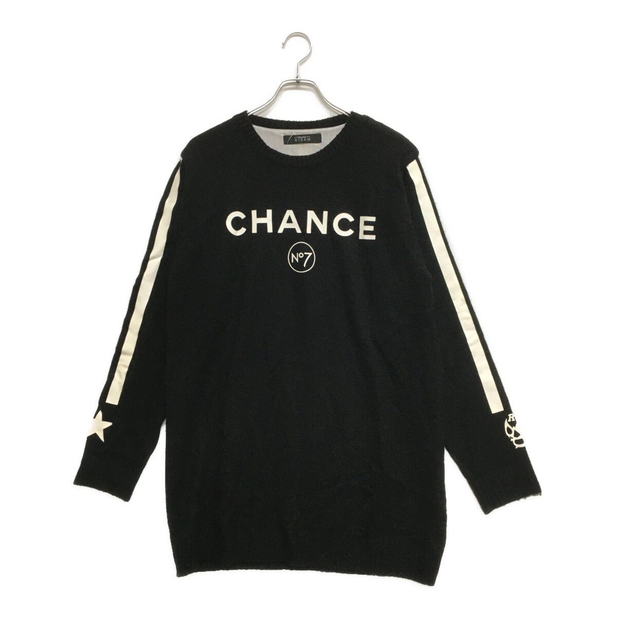 メンズ ラッセルノ RUSSELUNO セーター 6 LL 黒 ブラック ニット 銀色裏地 クルーネック