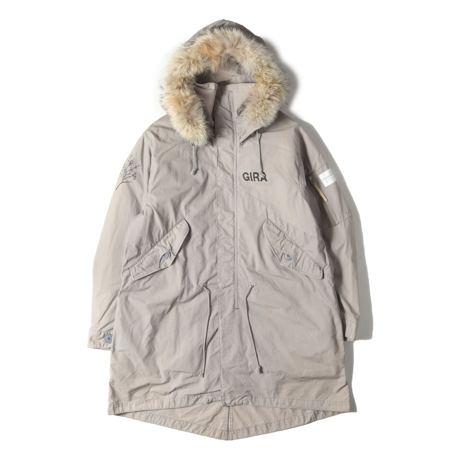 UNDERCOVER アンダーカバー コート グレー サイズ 2 GIRA ライナー付き コヨーテファー フィッシュテール モッズコート アウター ジャケット 上着 メンズ