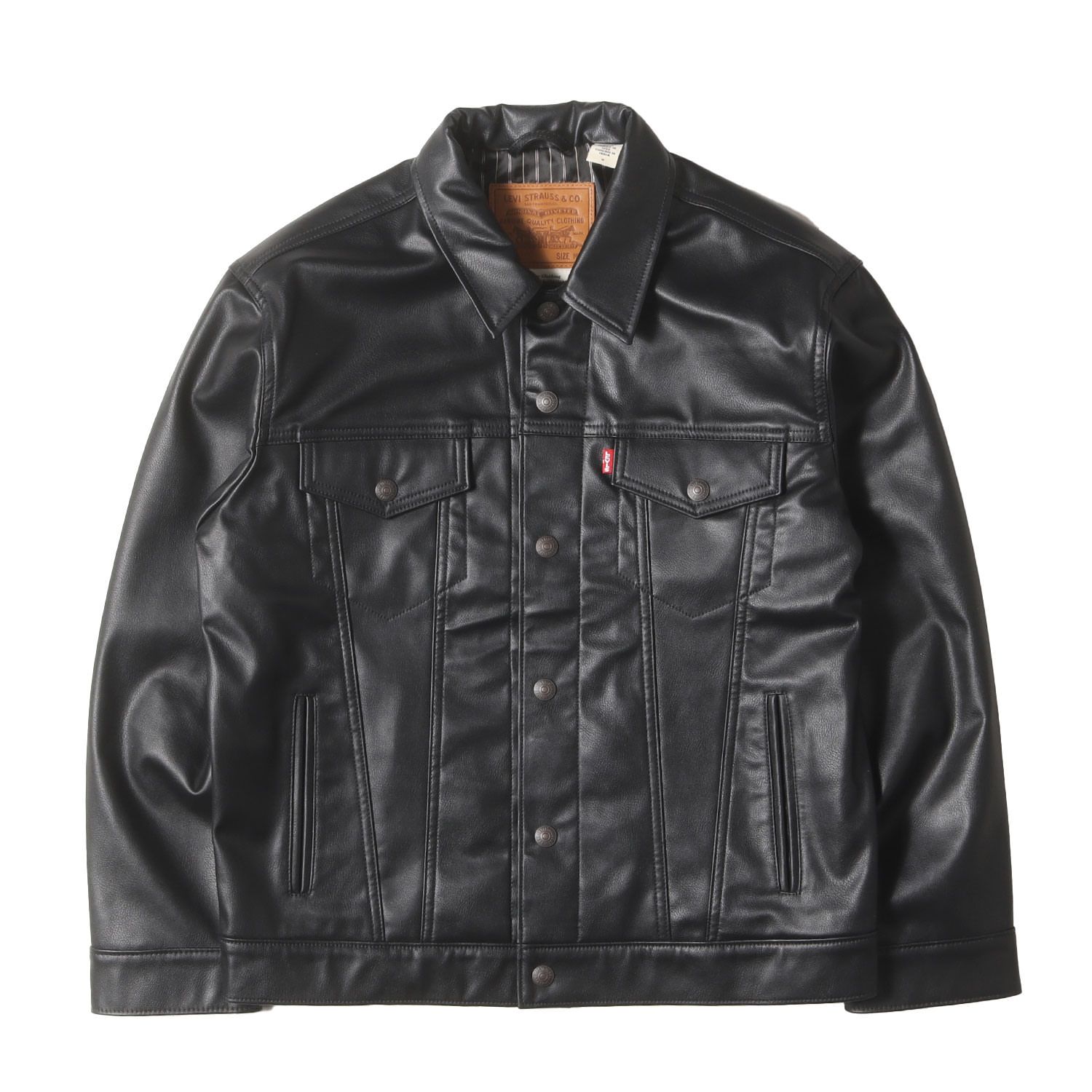 Levis リーバイス ジャケット ブラック 黒 サイズ:M | リーバイスプレミアム | 日本限定 3rdタイプ レザー トラッカー ジャケット (LEATHER TRUCKER JACKET) | アウター ブルゾン 上着【メンズ】【中古】【美品】【K4632】 美品】Levis リーバイス ジャケット ブラック 黒 サイズ:M