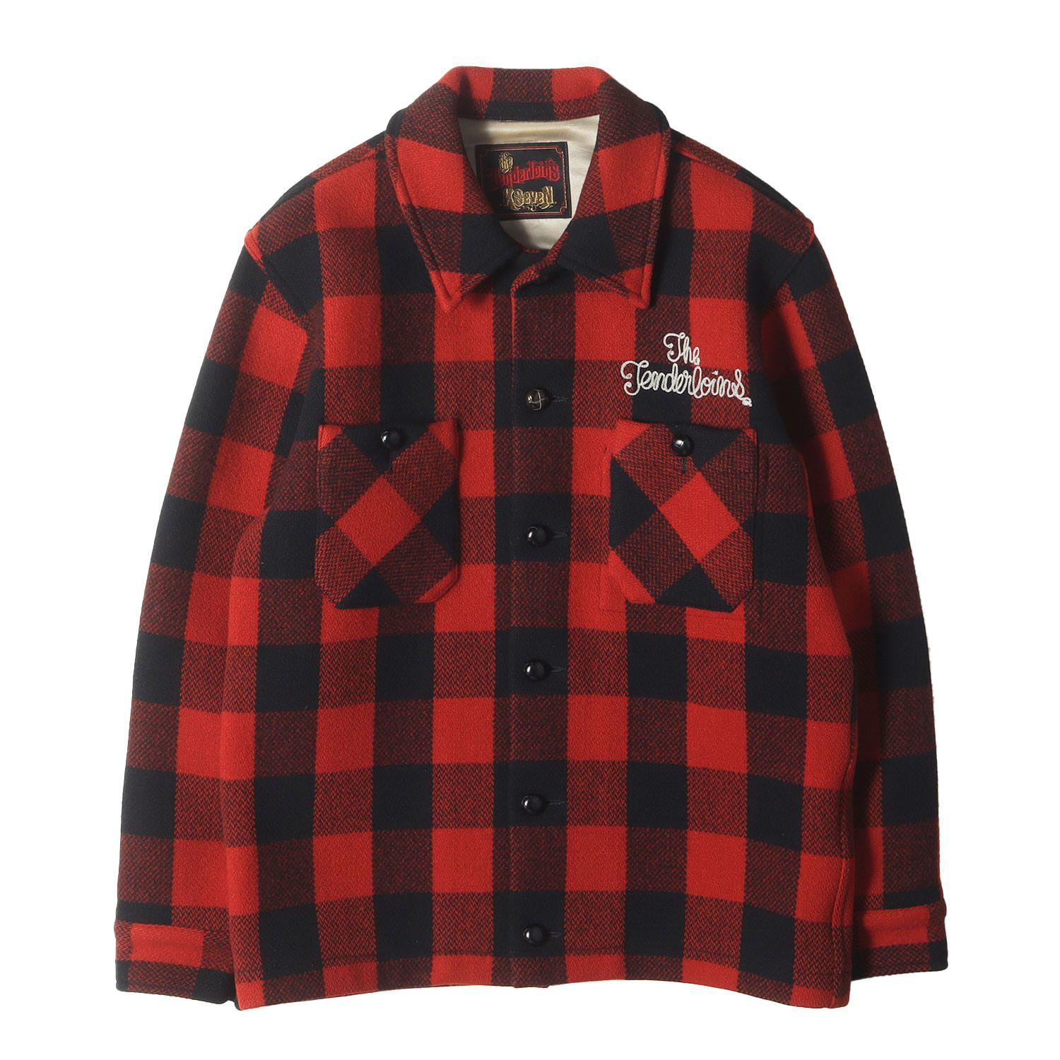 TENDERLOIN レッド/ブラックチェック フランネルジャケット TENDERLOIN テンダーロイン ジャケット レッド ブラック 赤黒 サイズ:M