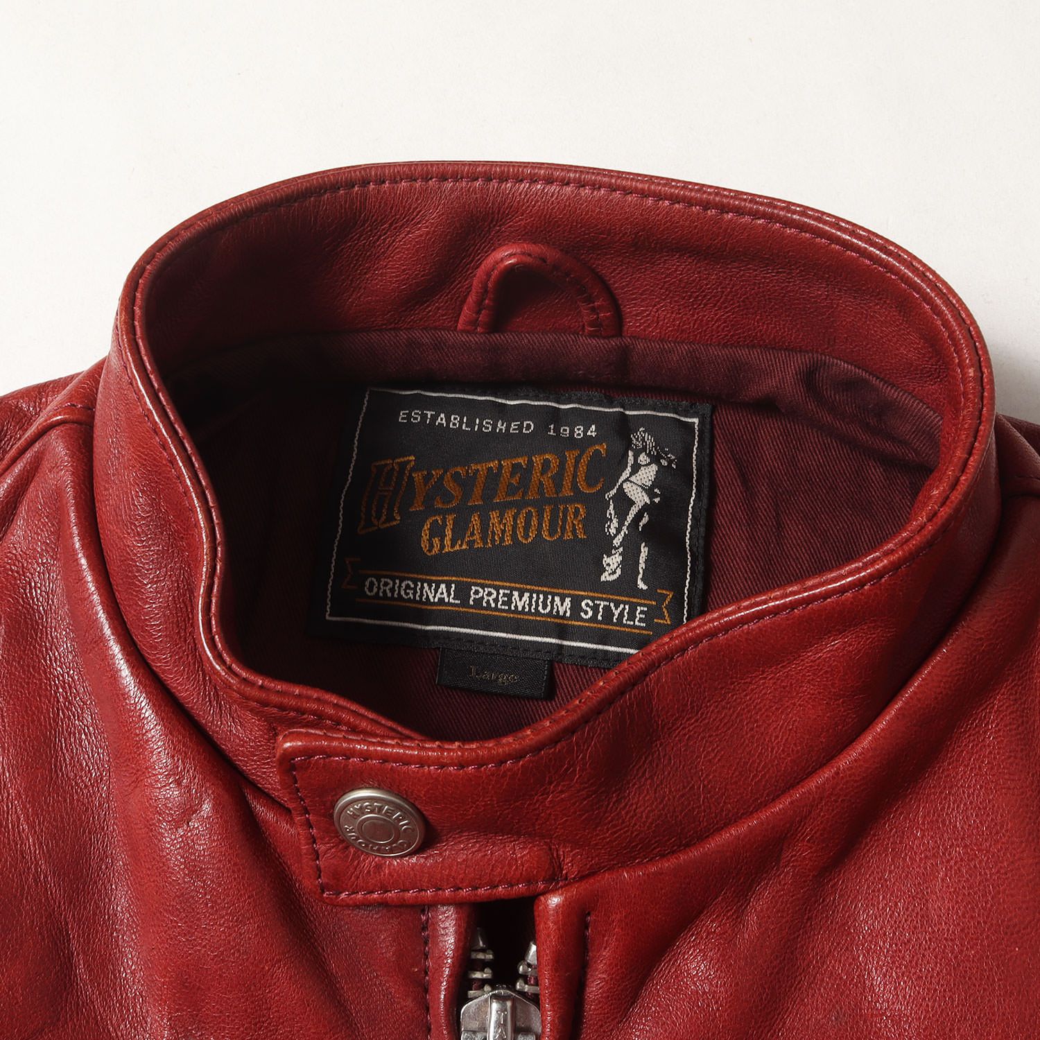 ヒステリックグラマー シングルライダースジャケット 羊革 0263LB01 赤 HYSTERIC GLAMOUR ヒステリックグラマー ジャケット レッド サイズ:L