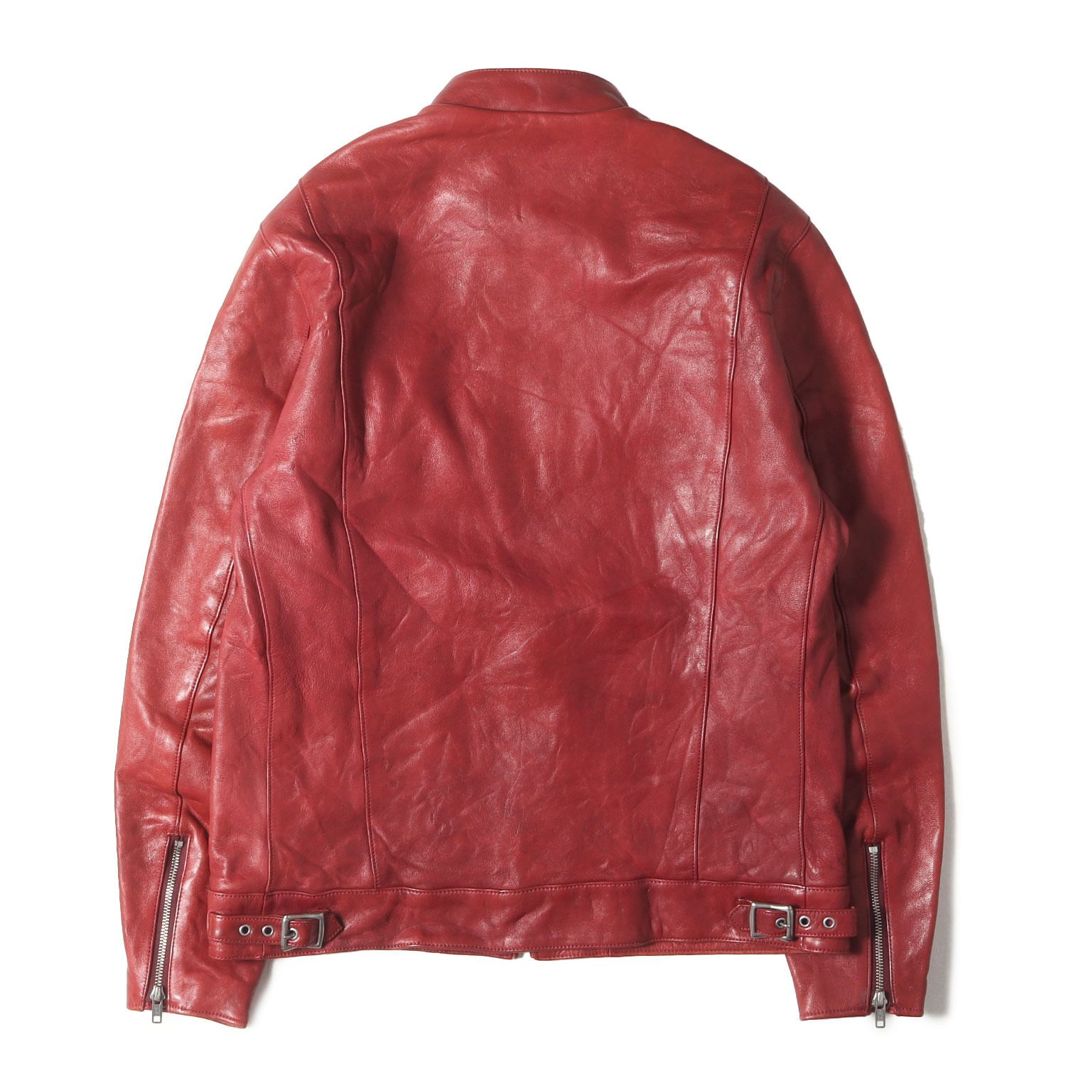 ヒステリックグラマー シングルライダースジャケット 羊革 0263LB01 赤 ヒステリックグラマー シングルライダースジャケット 羊革 0263LB01 赤