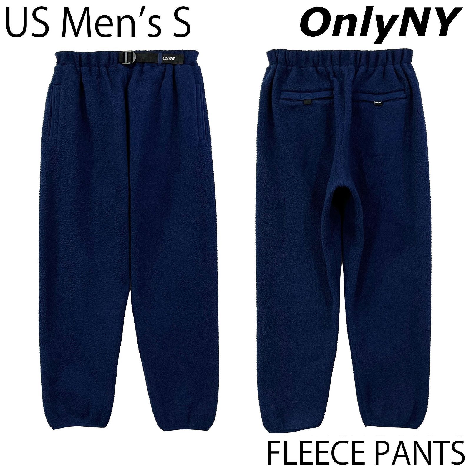 USメンズS ONLY NY フリース パンツ ネイビー