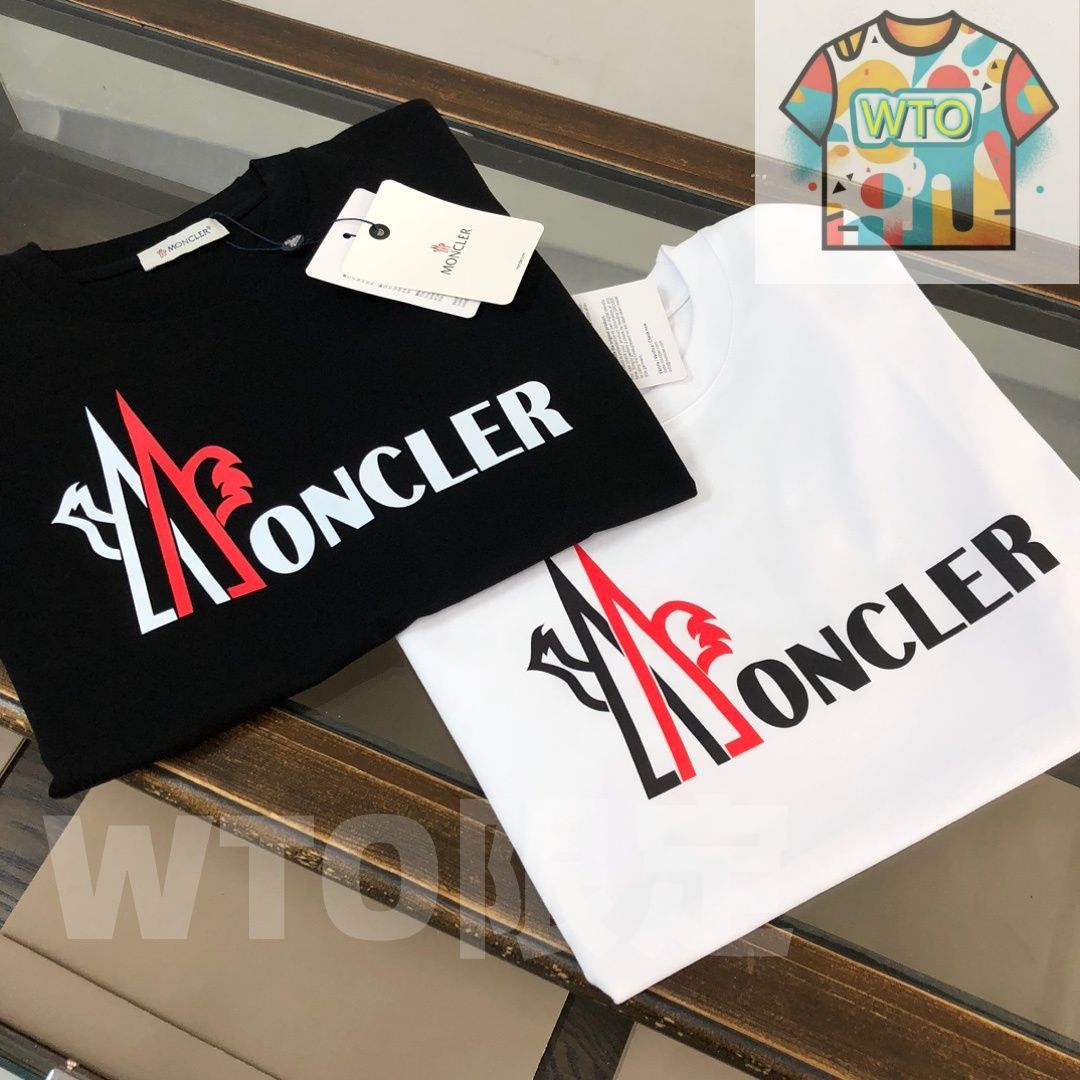 WTO通販 MONCLER 春夏 カップルTシャツ ブラック ホワイト WTO輸入 AOC 14