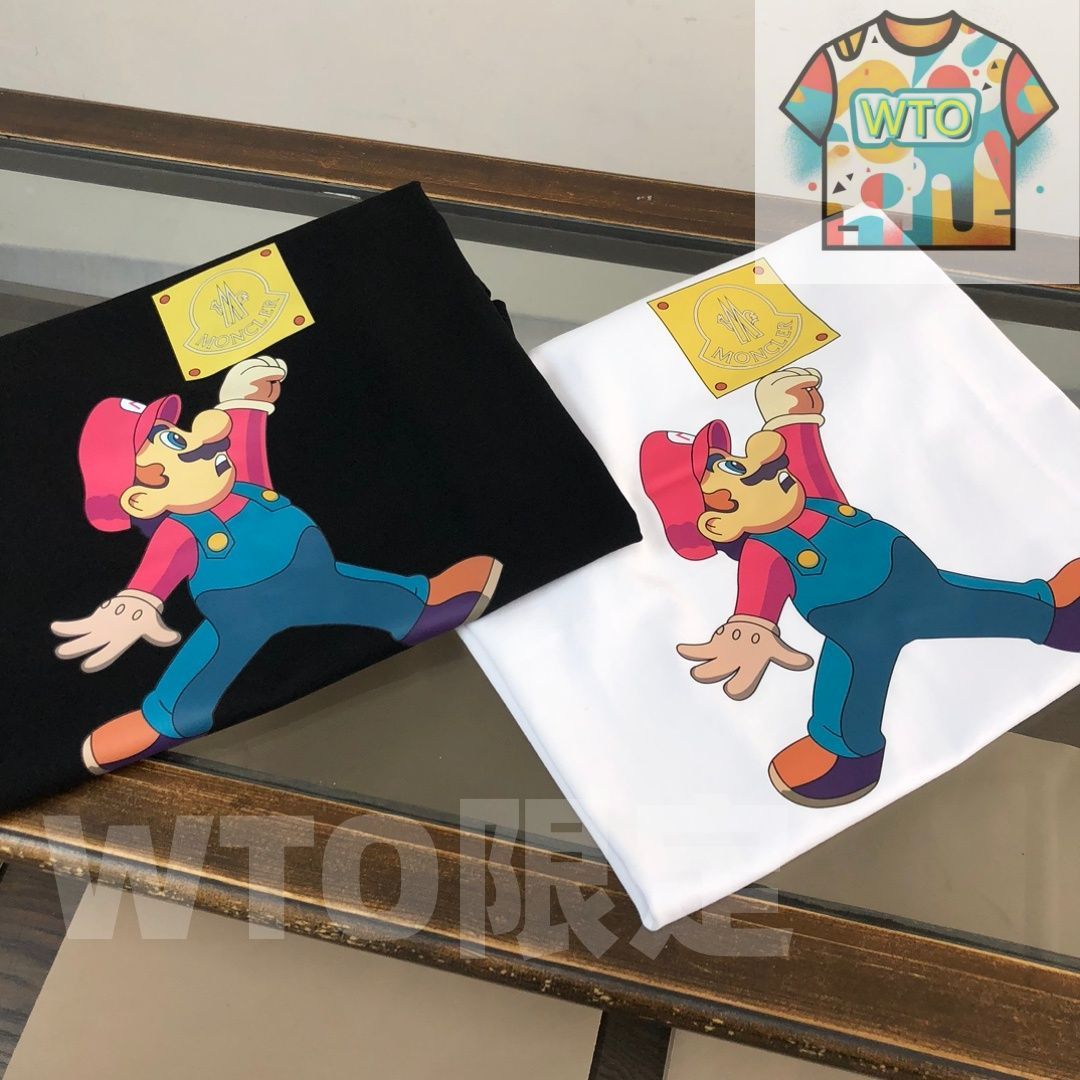 WTO通販 MONCLER 春夏 カップルTシャツ ブラック ホワイト WTO輸入 XSM 65