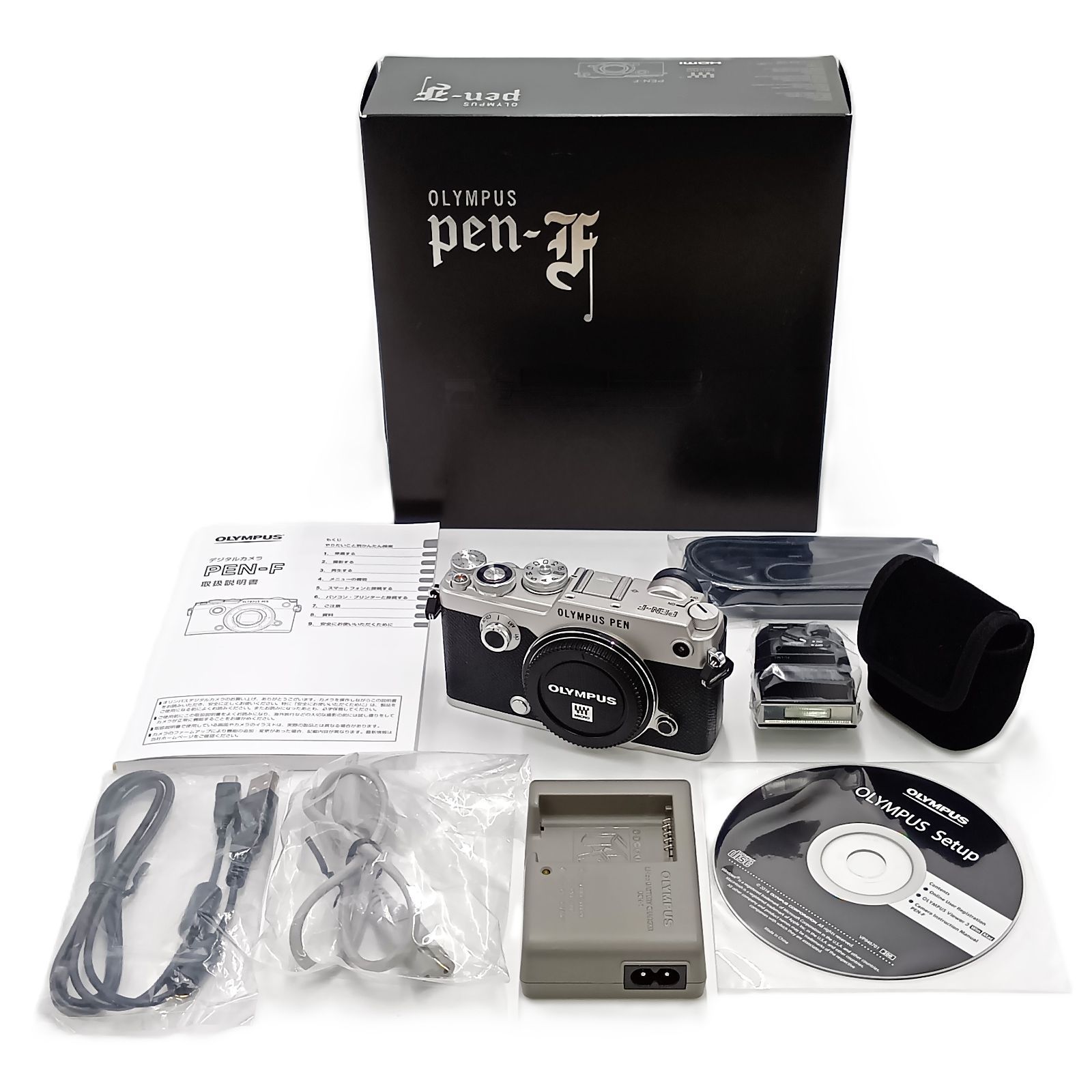 【現状品】OLYMPUS PEN-F ボディ シルバー　ミラーレス一眼　カメラ OLYMPUS オリンパス PEN-F ボディ シルバー : フラッグシップカメラ