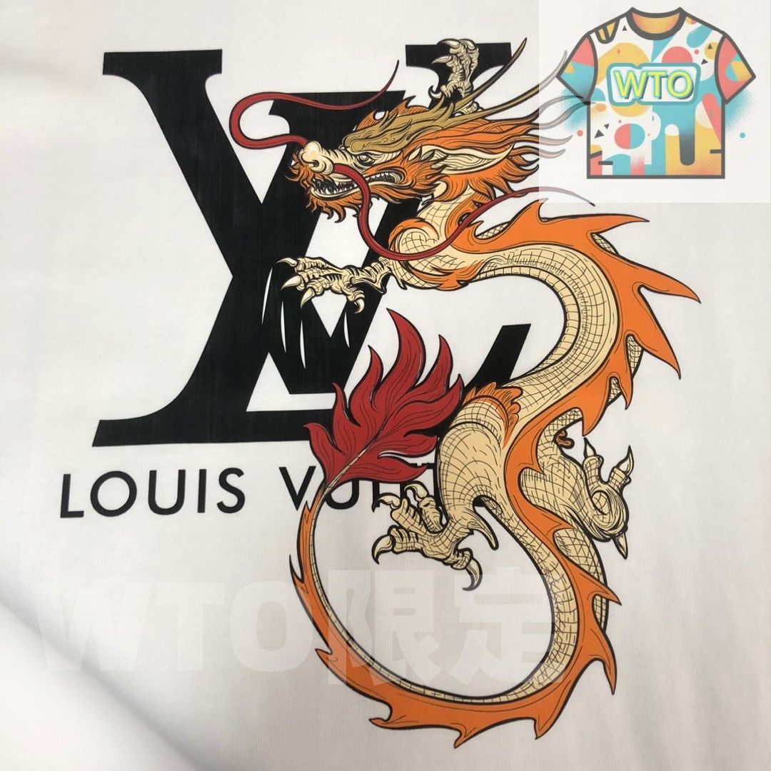  WTO通販 Louis Vuitton 春夏 龍デザインTシャツ WTO輸入 KQN 10 Tシャツ アパレル キャラクターグッズ
