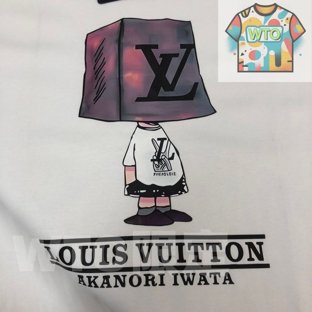  WTO通販 Louis Vuitton クルーネックTシャツ 高品質コットンで快適な着心地 WTO輸入 ZLY 39 Tシャツ アパレル キャラクターグッズ