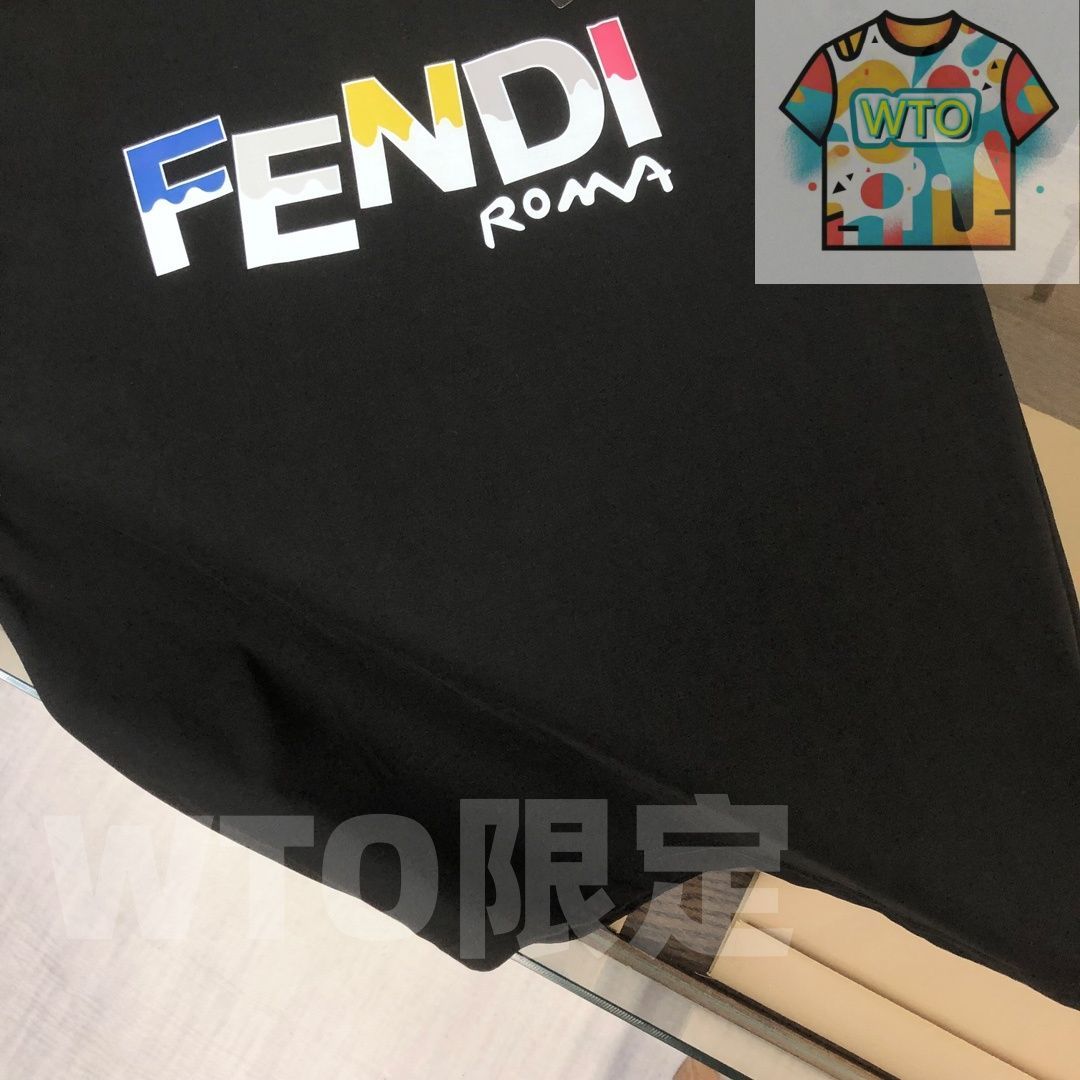  WTO通販 FENDI クルーネックTシャツ 高品質コットンで快適な着心地 WTO輸入 JFS 84 Tシャツ アパレル キャラクターグッズ