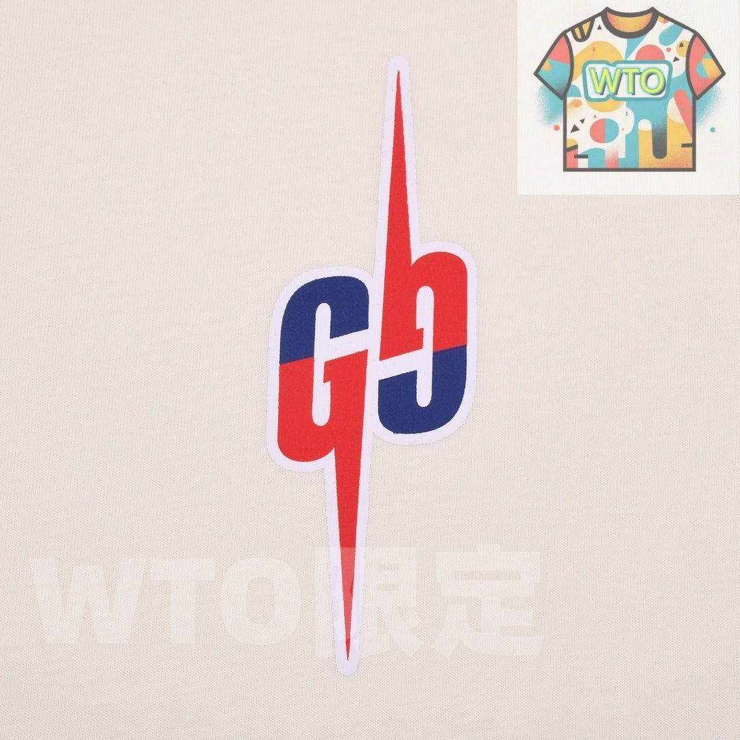  WTO通販 GUCCI 2025春夏 サンダーボルトプリントTシャツ WTO輸入 OTH 70 Tシャツ アパレル キャラクターグッズ