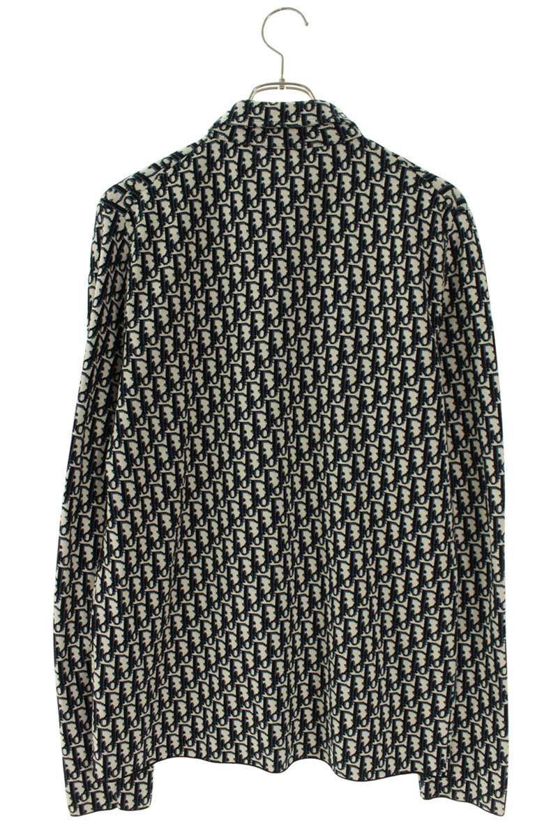 ディオール 023M550AT099 オブリーク総柄ニット長袖シャツ メンズ S
