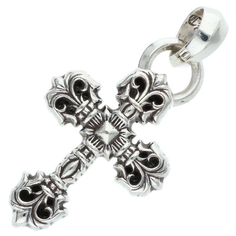 クロムハーツ FILIG CROSS XSM W BALE フィリグリークロスXSベイル wベイル シルバーネックレストップ メンズ