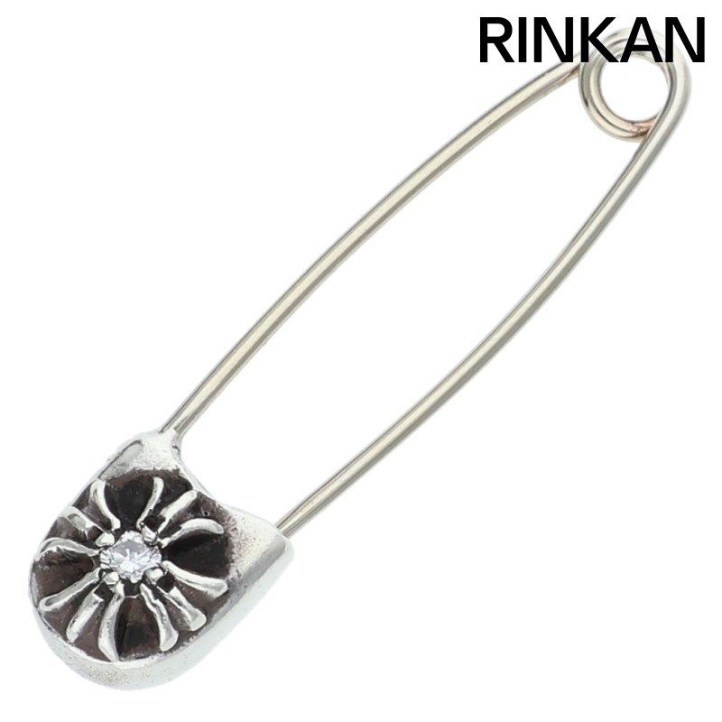 クロムハーツ SAFETY PIN SM 1 DIA スモールセーフティピン 1ダイヤ シルバーネックレストップ メンズ