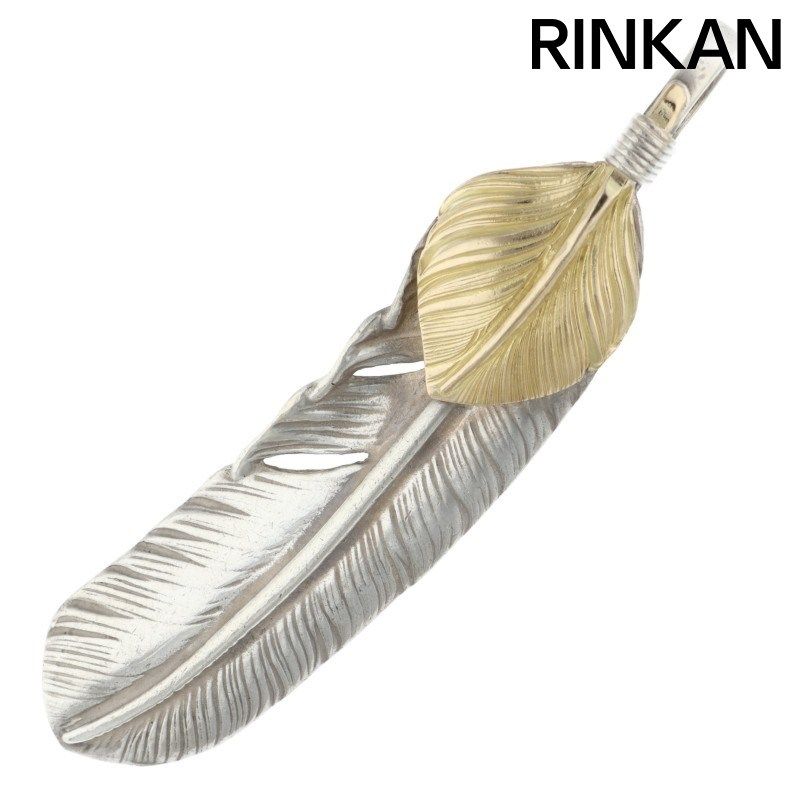 ゴローズ 上金特大フェザー右向き シルバーネックレストップ メンズ 特大