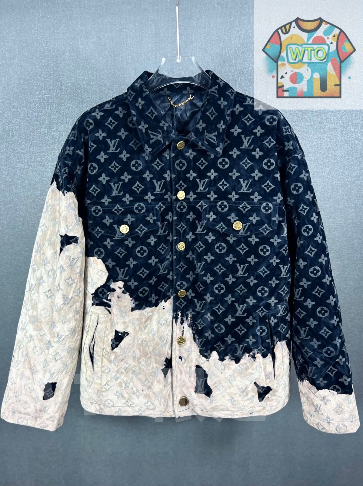 WTO通販 Louis Vuitton 24SS メンズ ジーンズジャケット クラウドプリント キルティング 46-52 -WTO輸入-VKM20