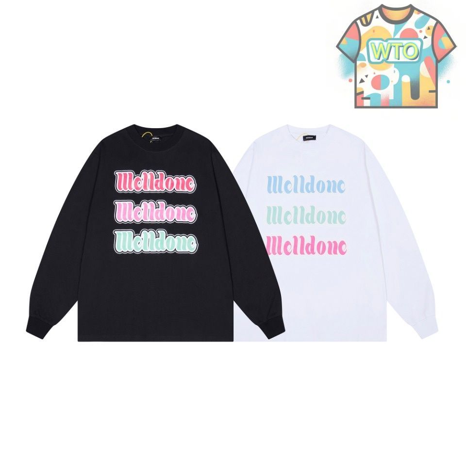ON 829 メンズ ロングスリーブ Tシャツ プリント ブラック ホワイト S-L