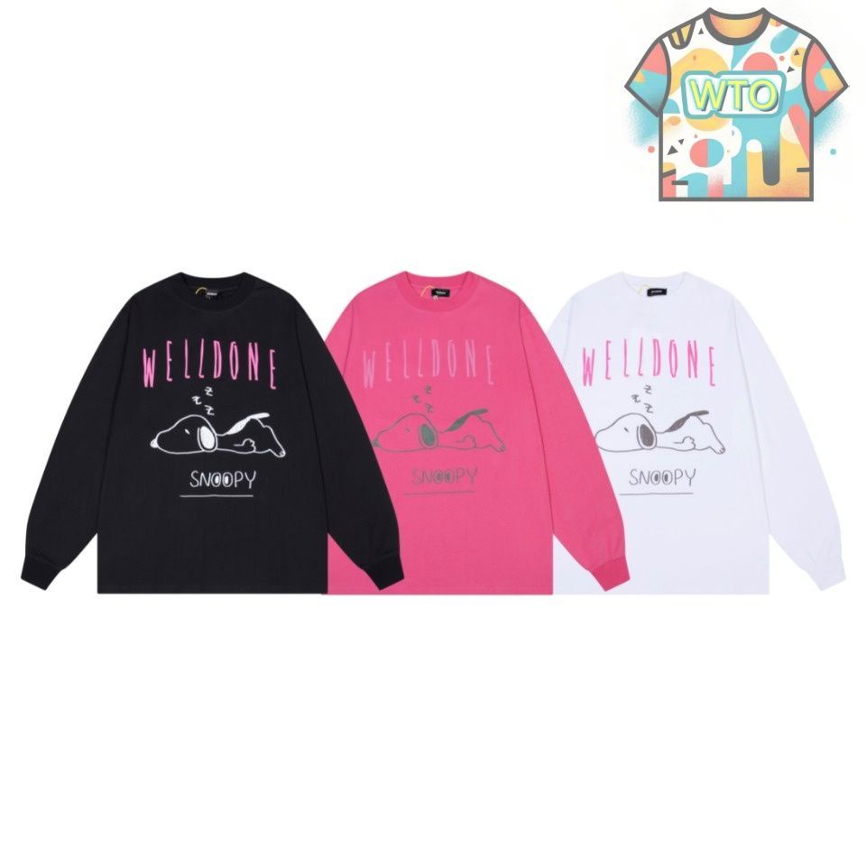 WTO通販 ON 828 メンズ ロングスリーブ Tシャツ プリント ブラック ホワイト ローズレッド S-L -WTO輸入-KTA94