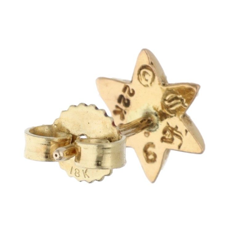 クロムハーツ 22K CO STAR/スタースタッド オールド ゴールドピアス
