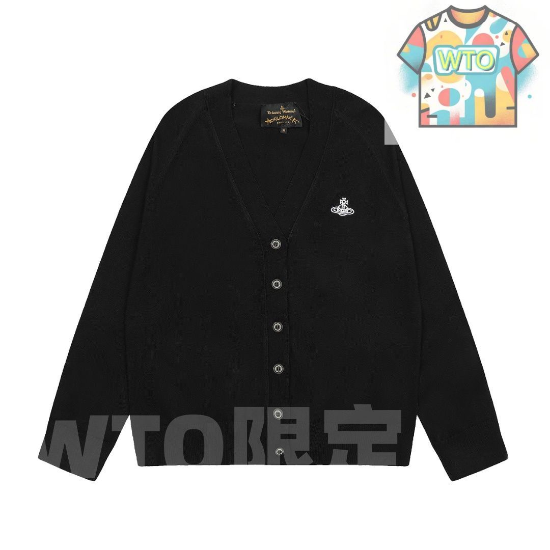 Vivienne Westwood レディース カーディガン 土星ロゴ刺繍 シーズンレス ブラック グレー S-L