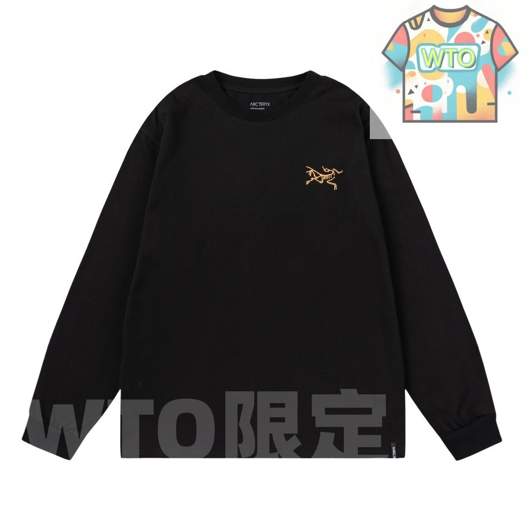 WTO通販 Arc teryx メンズ&レディース ロングスリーブ Tシャツ ロゴプリント ブラック ホワイト XS-L -WTO輸入-RMI54