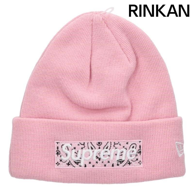 シュプリーム ×ニューエラ New Era Bandana Box Logo Beanie バンダナボックスロゴニットキャップ メンズ
