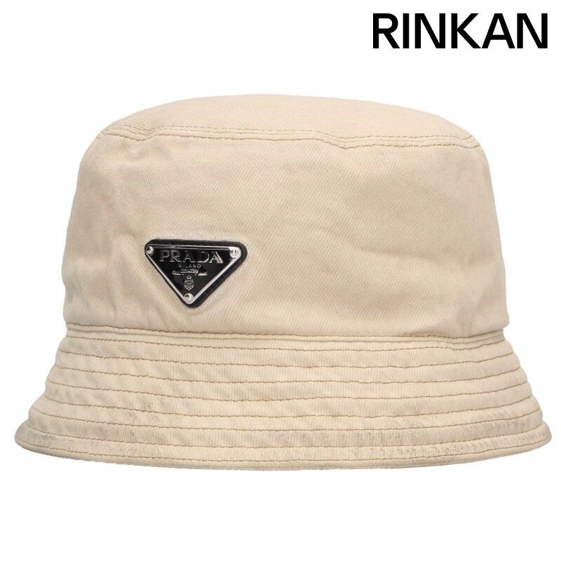 プラダ 2HC137 三角ロゴプレートコットンキャンバスバケットハット メンズ XL
