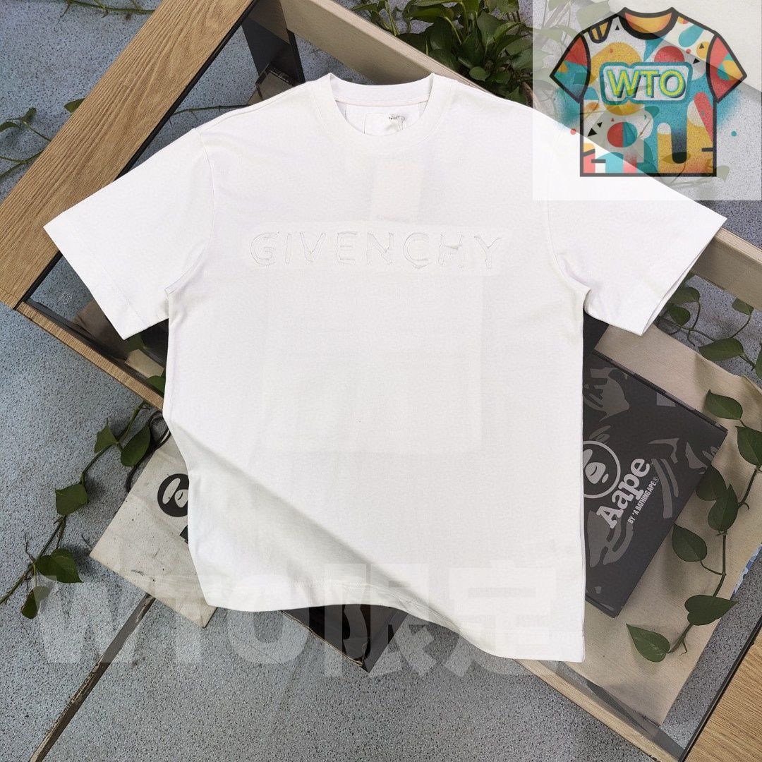 WTO通販 Givenchy メンズ＆レディース カジュアル ショートスリーブ Tシャツ ロゴプリント ブラック ホワイト S-XL -WTO輸入-MLA 72