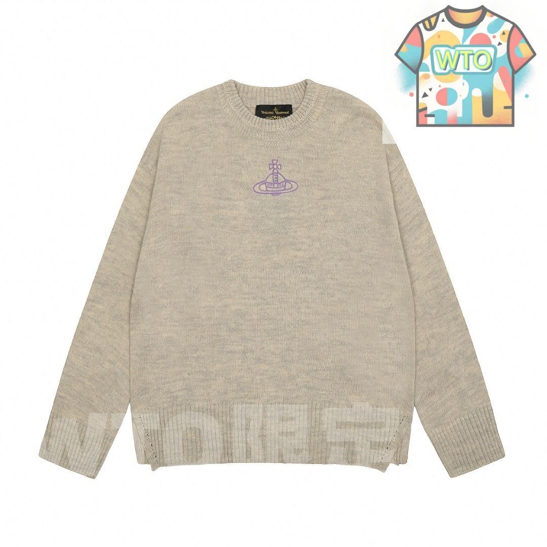 WTO通販 Vivienne Westwood レディース ニットセーター 土星ロゴ スリットデザイン シーズンレス ユニバーサル S-L -WTO輸入-AQJ02