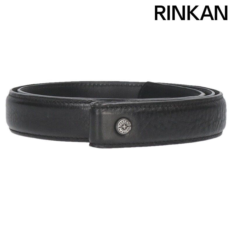 クロムハーツ 1.0 STRAP 1inchスクロールレーベルリベッツ レザーベルト メンズ 34inch