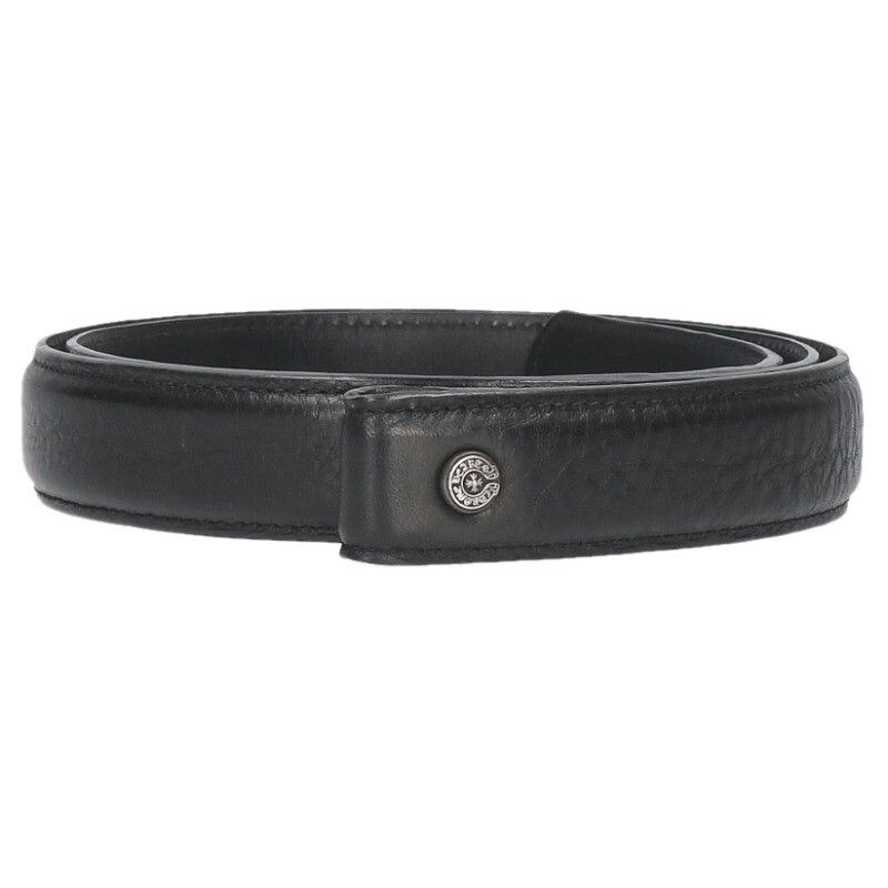 クロムハーツ 1 0 STRAP inchスクロールレーベルリベッツ レザーベルト メンズ 34 inch ベルト 小物 メンズ