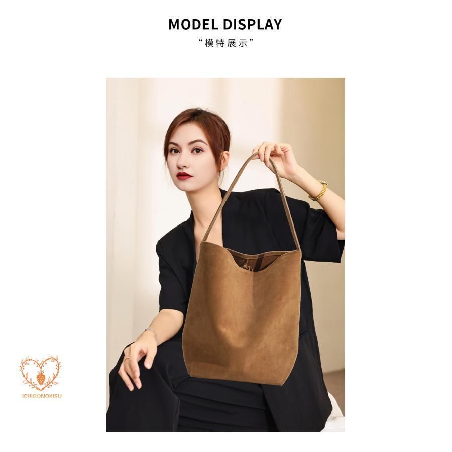 通勤 仕事バッグ ショルダーバッグ トートバッグ レディース 肩掛けバッグ ハンドバッグ 本革 バケツ型バッグ 秋冬 大容量 スエード バケツ OLIVEOS_COM_TR